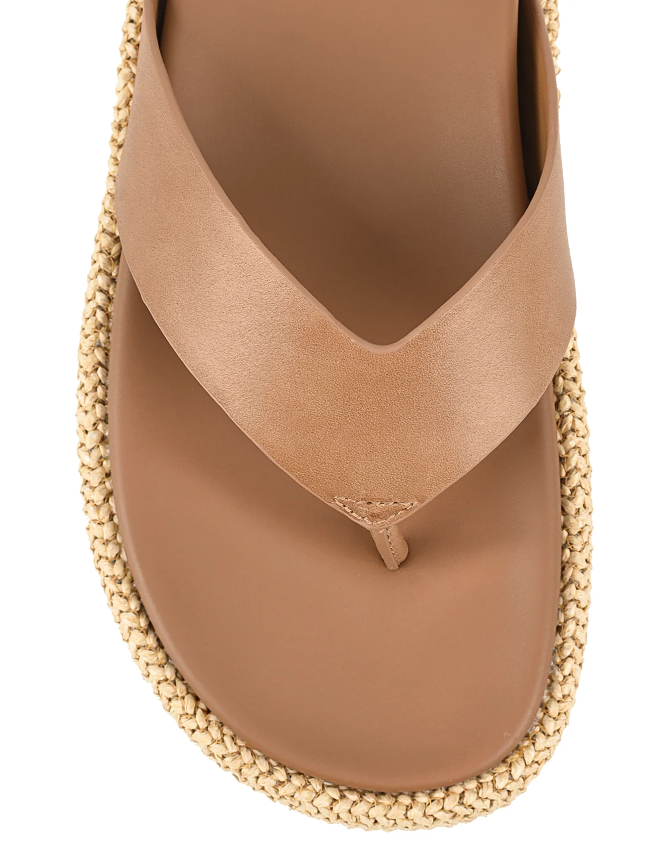 Apple Flatform Sandals - Natural Weave/Tan Leather - Image 5