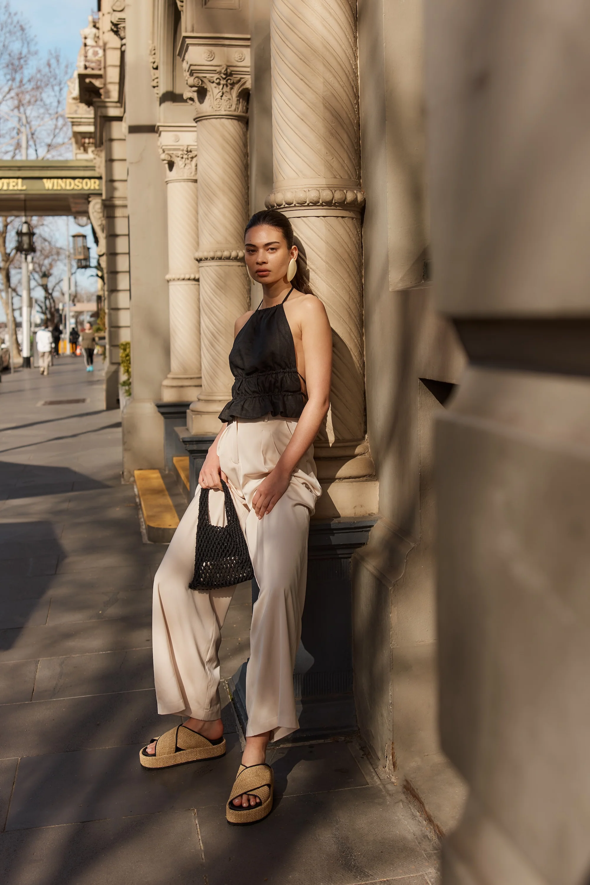April Flatform Sandals - Natural Weave & Black - Image 4
