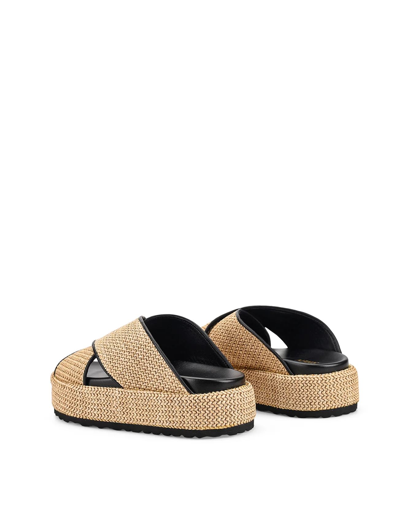 April Flatform Sandals - Natural Weave & Black - Image 6