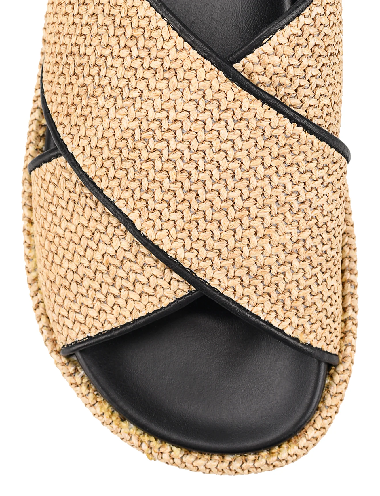 April Flatform Sandals - Natural Weave & Black - Image 7