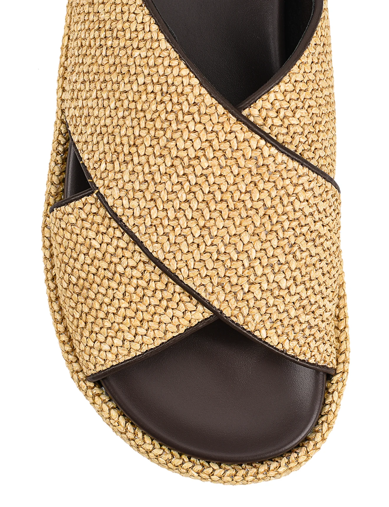 April Flatform Sandals - Natural Weave/Chocolate - Image 4