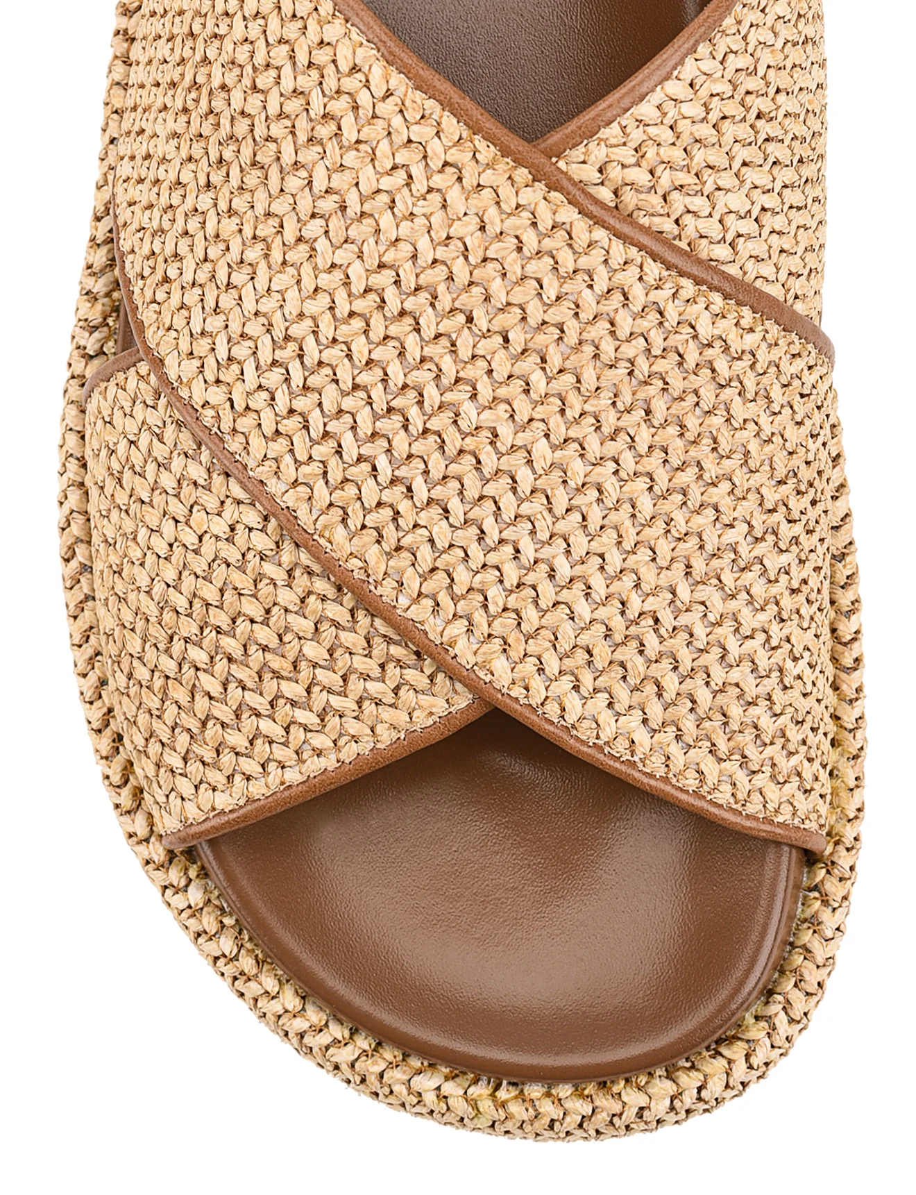 April Flatform Sandals - Natural Weave & Tan - Image 3