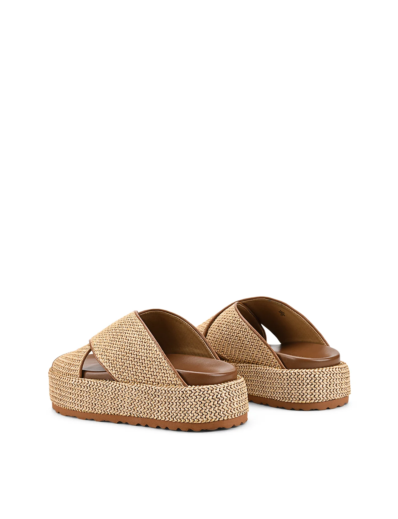 April Flatform Sandals - Natural Weave & Tan - Image 4