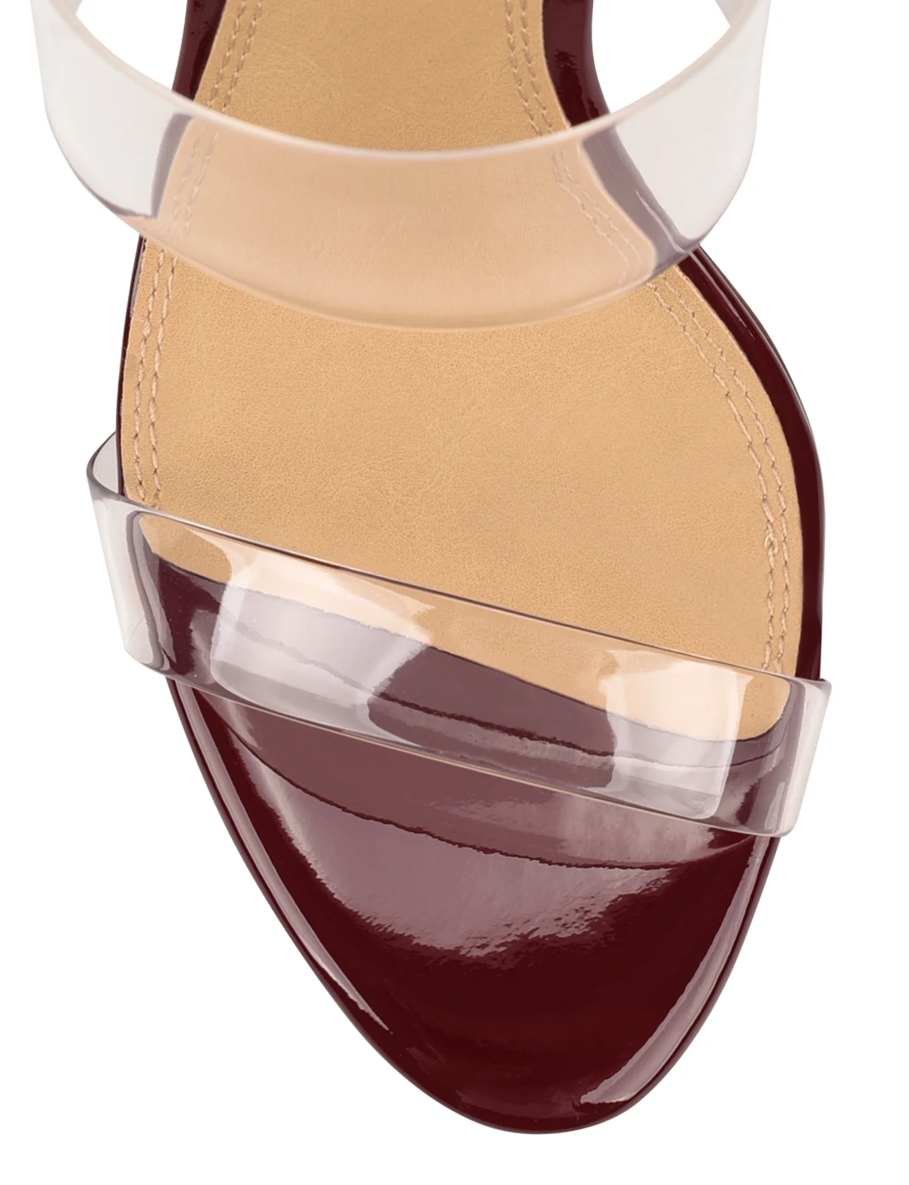 Brooklyn Stiletto Mules - Wine Patent Leather & Vinylite - Image 4