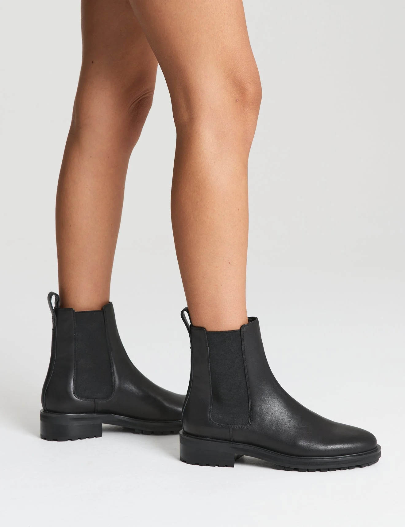 Cassie Ankle Boots - Black Leather - Image 2