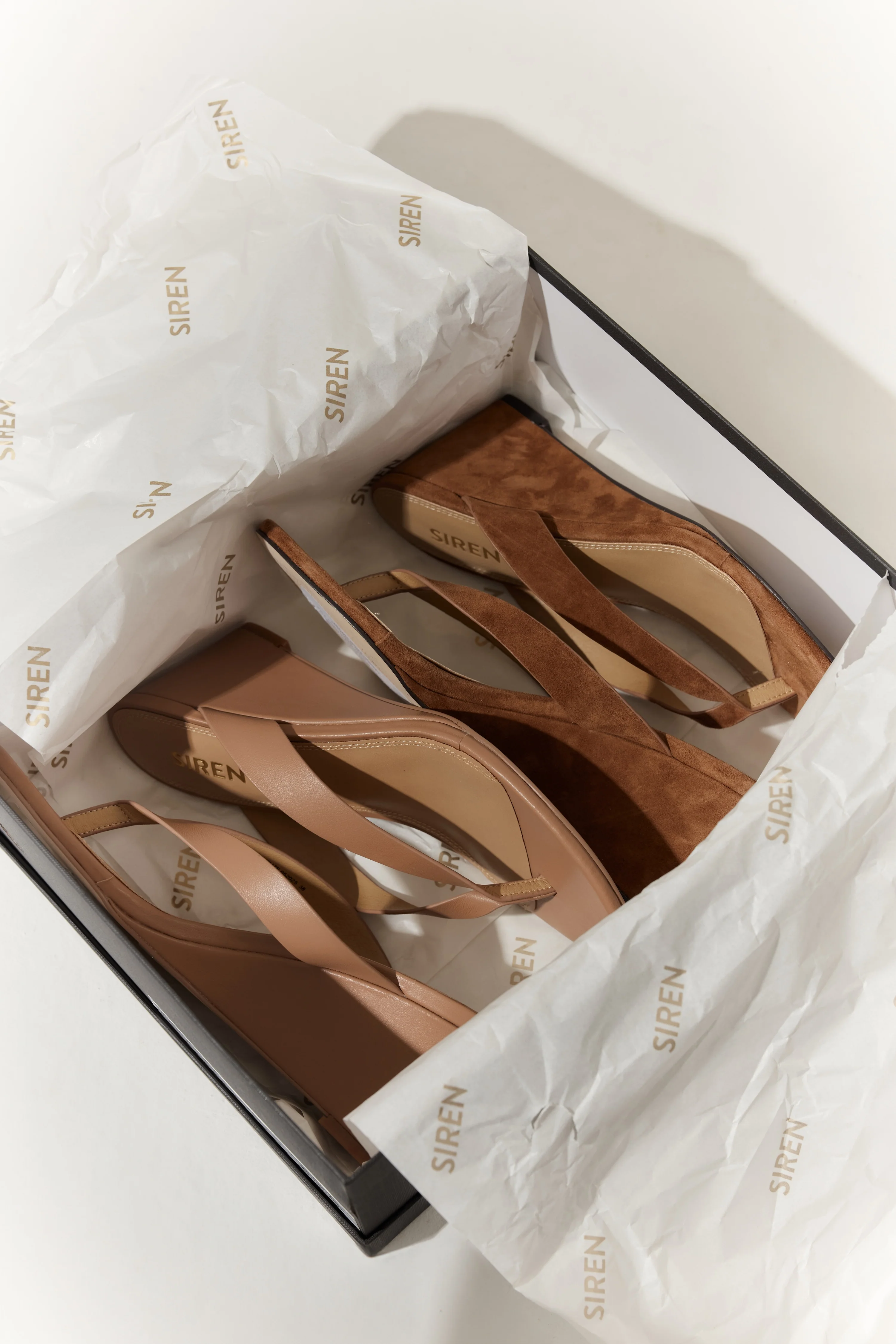 Charlize Thong Wedges - Almond Tan Leather - Image 4