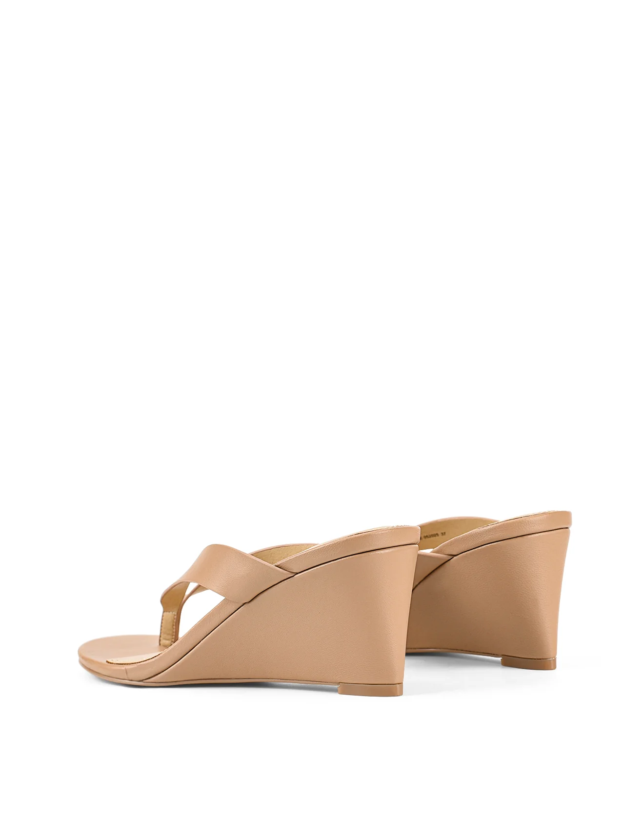 Charlize Thong Wedges - Almond Tan Leather - Image 6