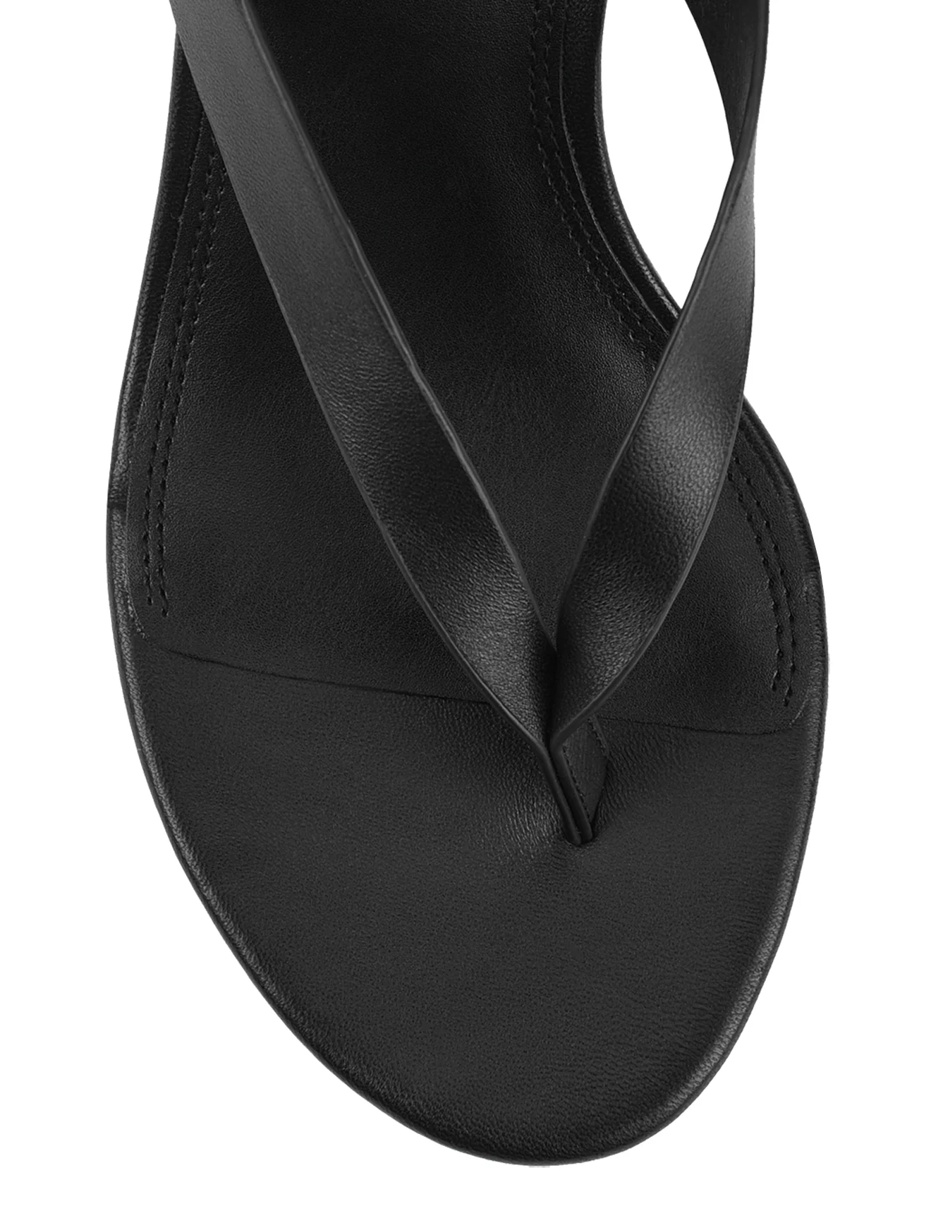 Charlize Thong Wedges - Black Leather - Image 7