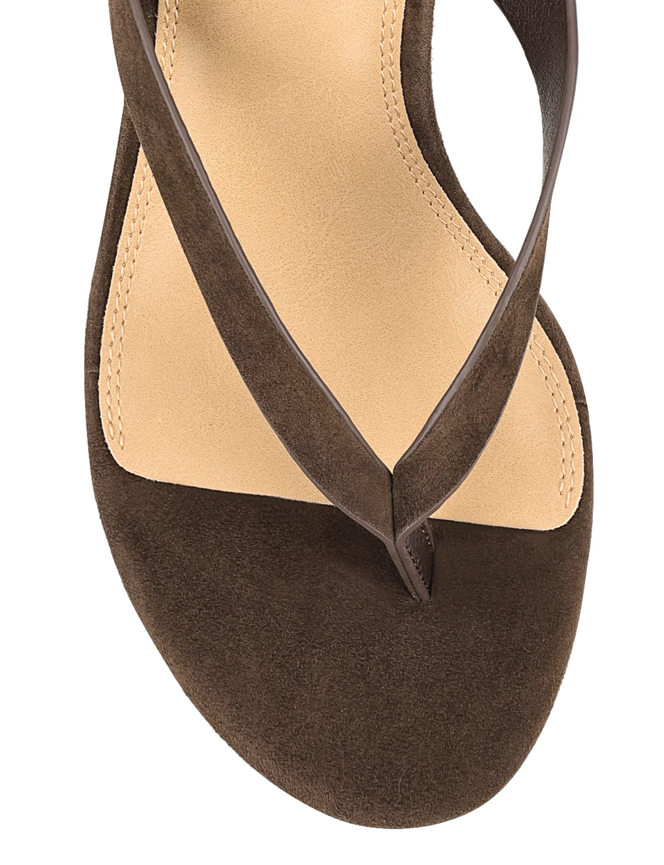 Charlize Thong Wedges - Chocolate Brown Suede - Image 6