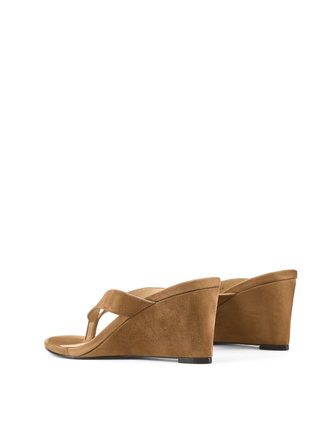 Charlize Thong Wedges - Tobacco Brown Suede - Image 7