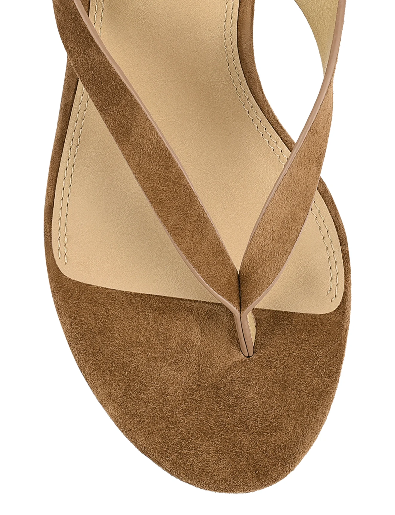 Charlize Thong Wedges - Tobacco Brown Suede - Image 8