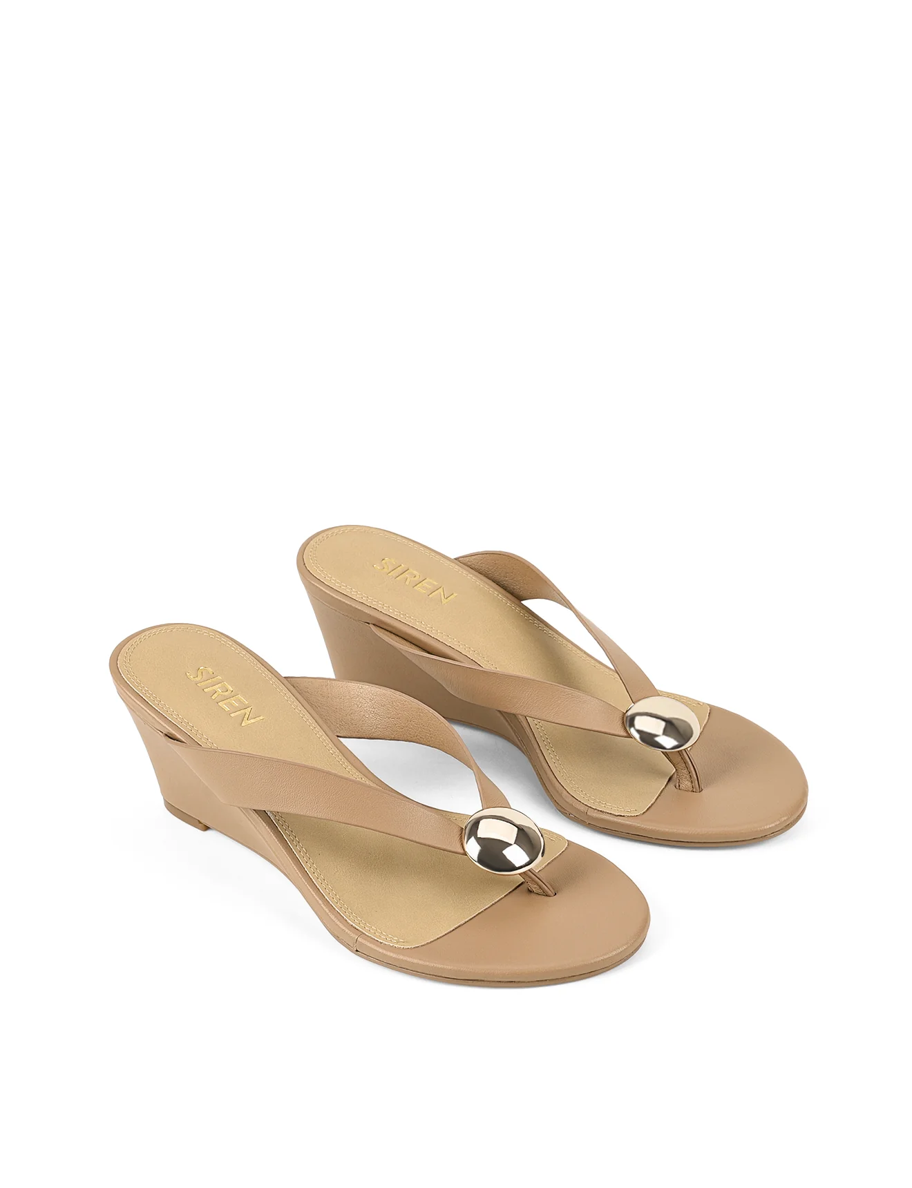 Chloe Thong Wedges - Almond Tan Leather - Image 3