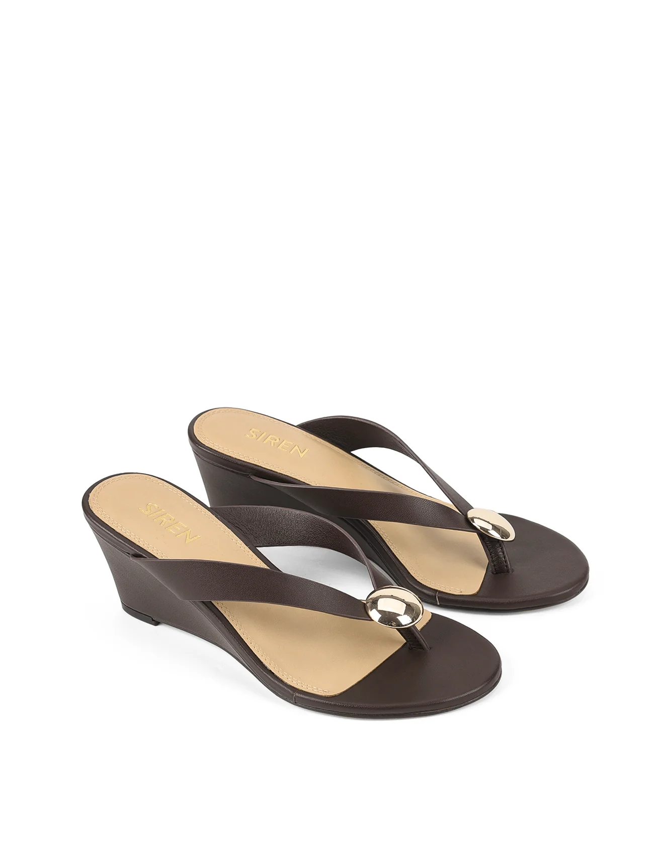 Chloe Thong Wedges - Chocolate Brown Leather - Image 3