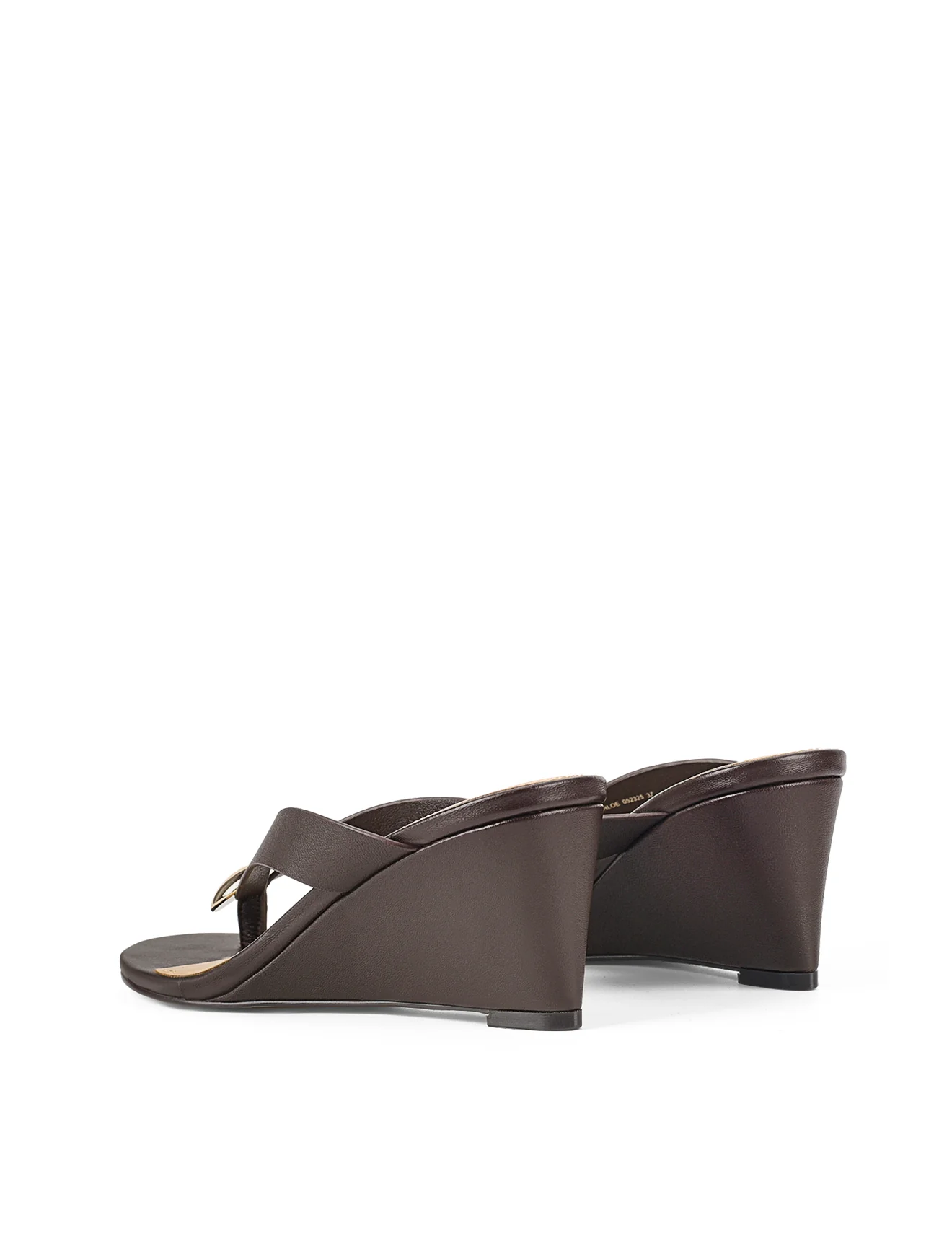 Chloe Thong Wedges - Chocolate Brown Leather - Image 5