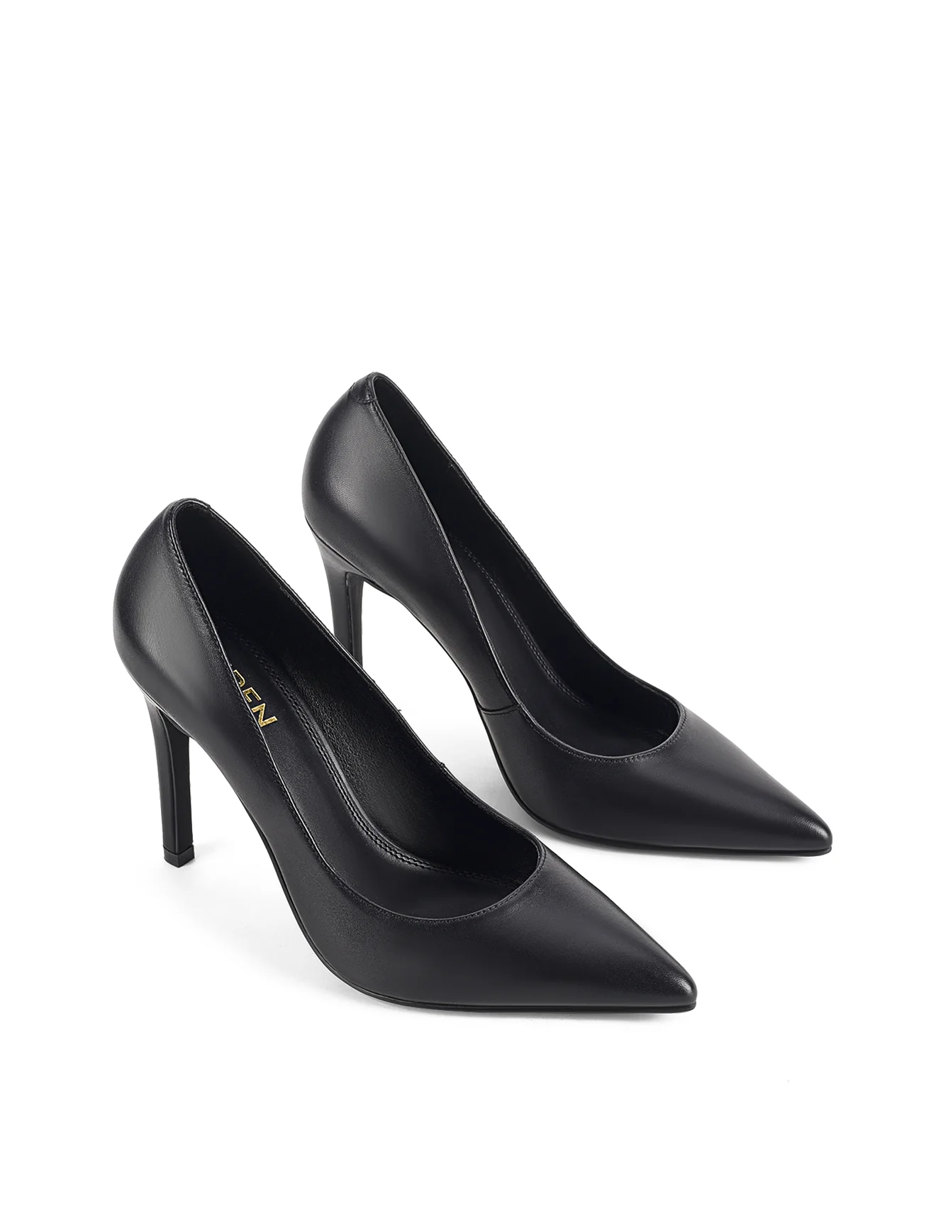 Cicely Stiletto Pumps - Black Leather - Image 3