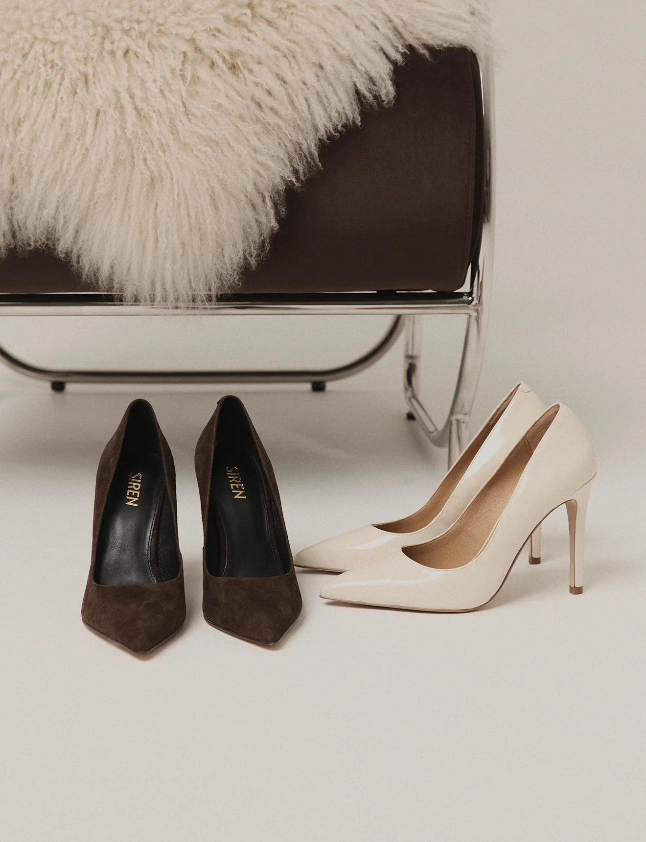 Cicely Stiletto Pumps - Cream White  Patent Leather - Image 9