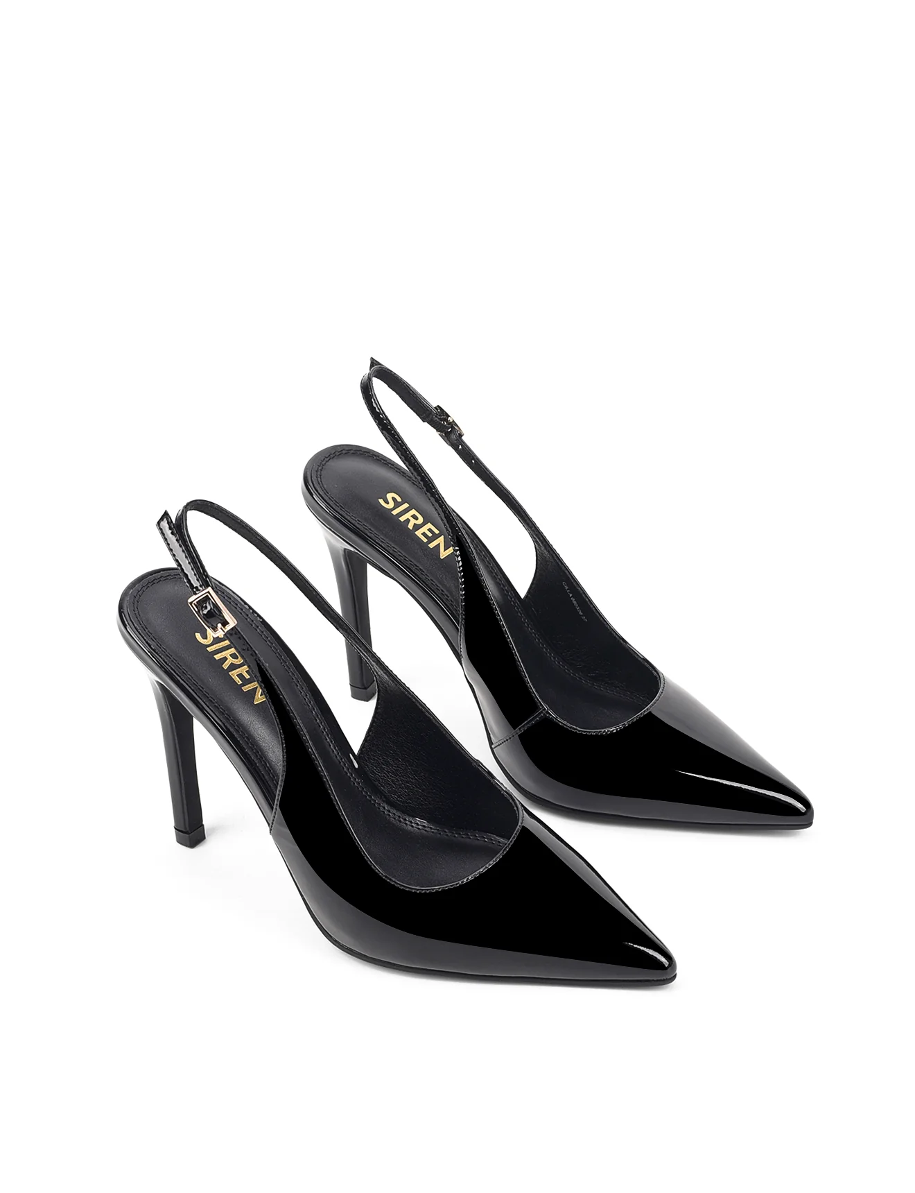 Cilla Stiletto Slingback Heels - Black Patent Leather - Image 3
