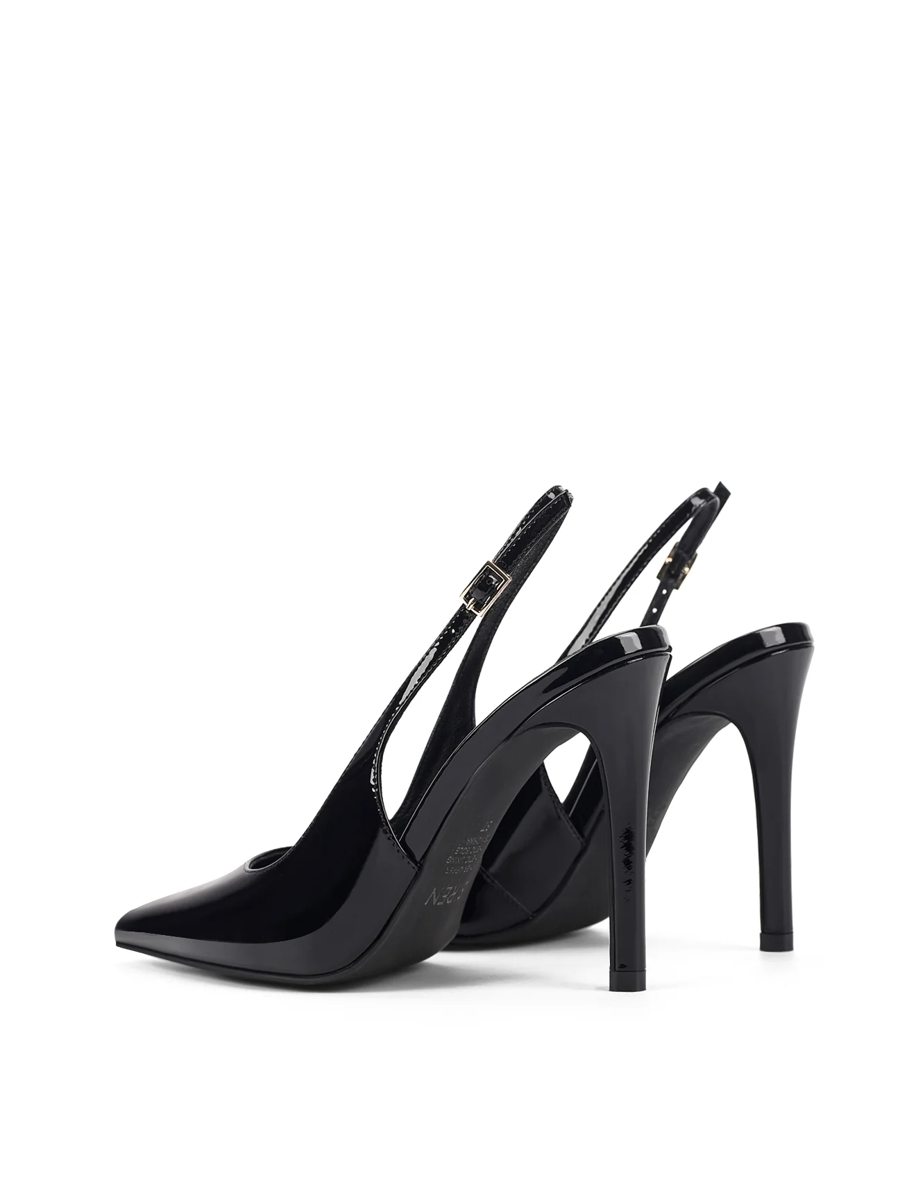 Cilla Stiletto Slingback Heels - Black Patent Leather - Image 4