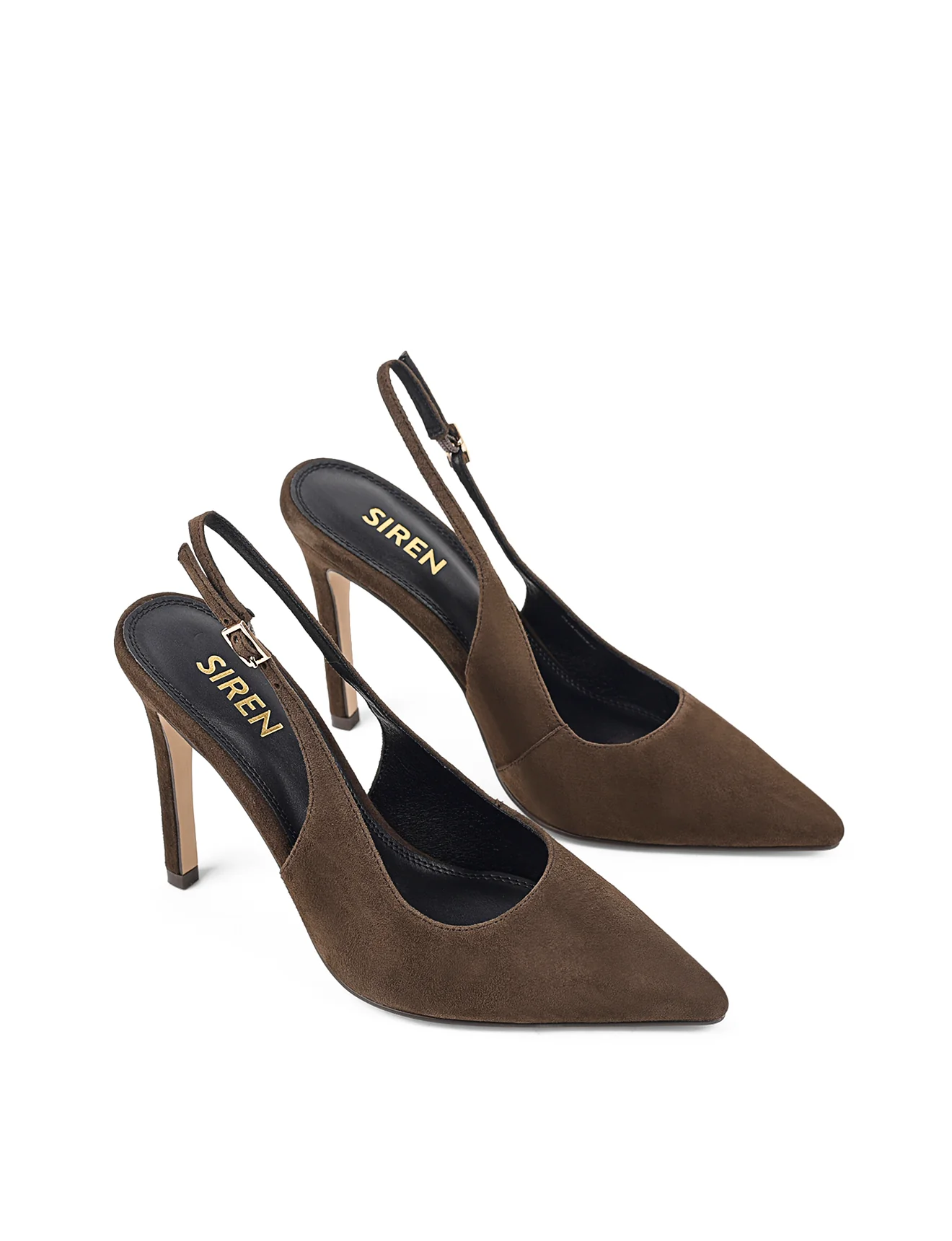 Cilla Stiletto Slingback Heels - Chocolate Brown Suede - Image 3