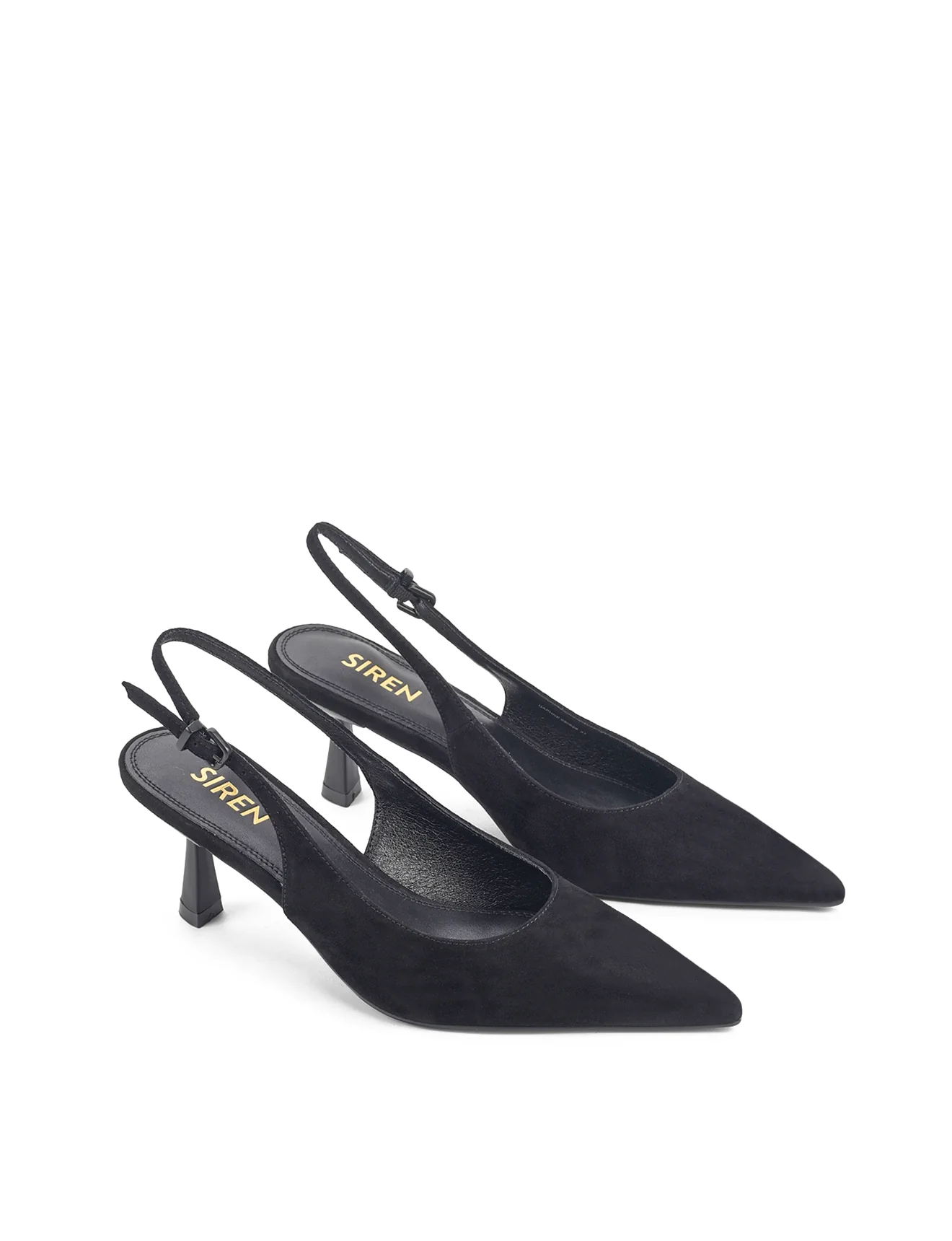 Daphne Slingback Heels - Black Suede - Image 3