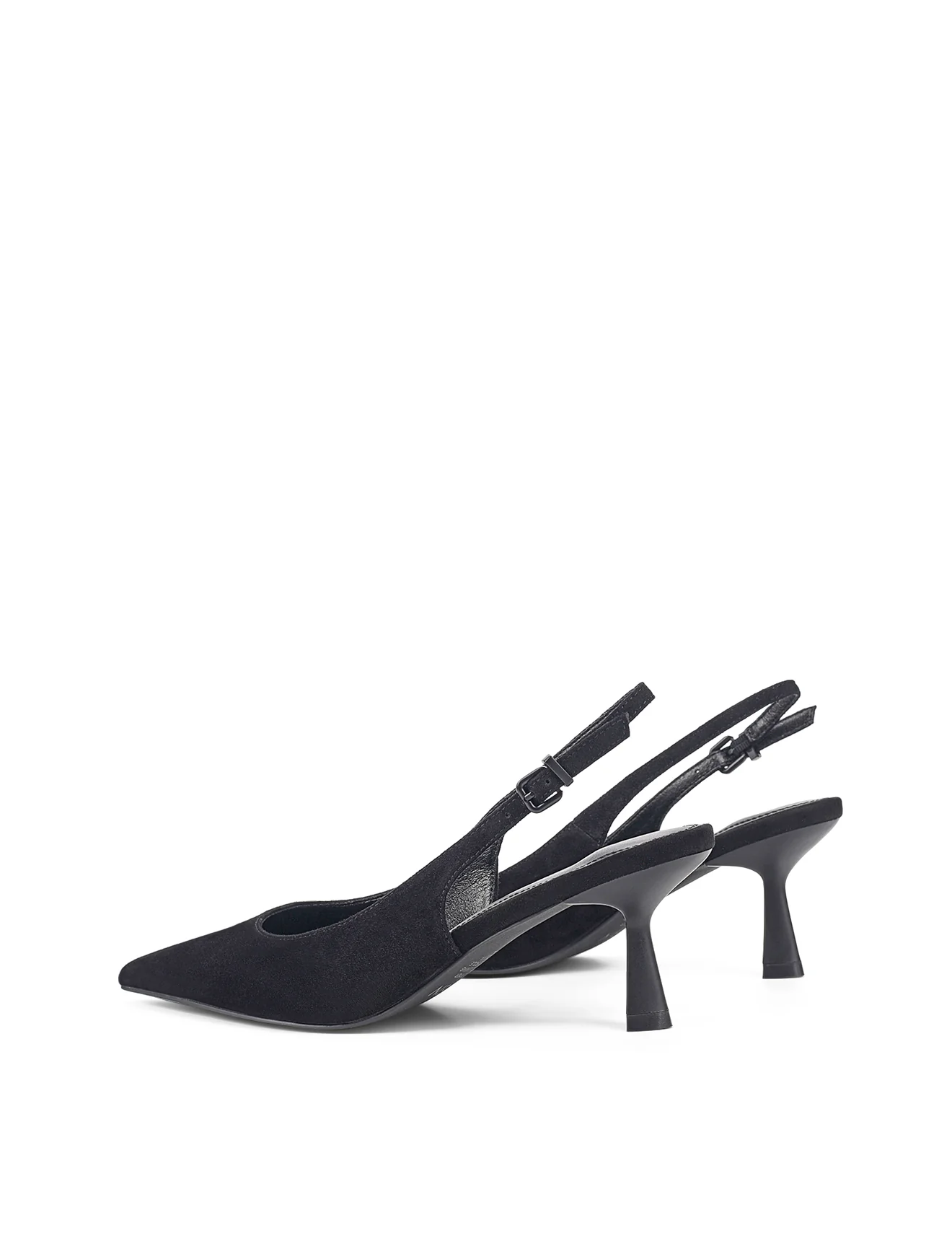 Daphne Slingback Heels - Black Suede - Image 4