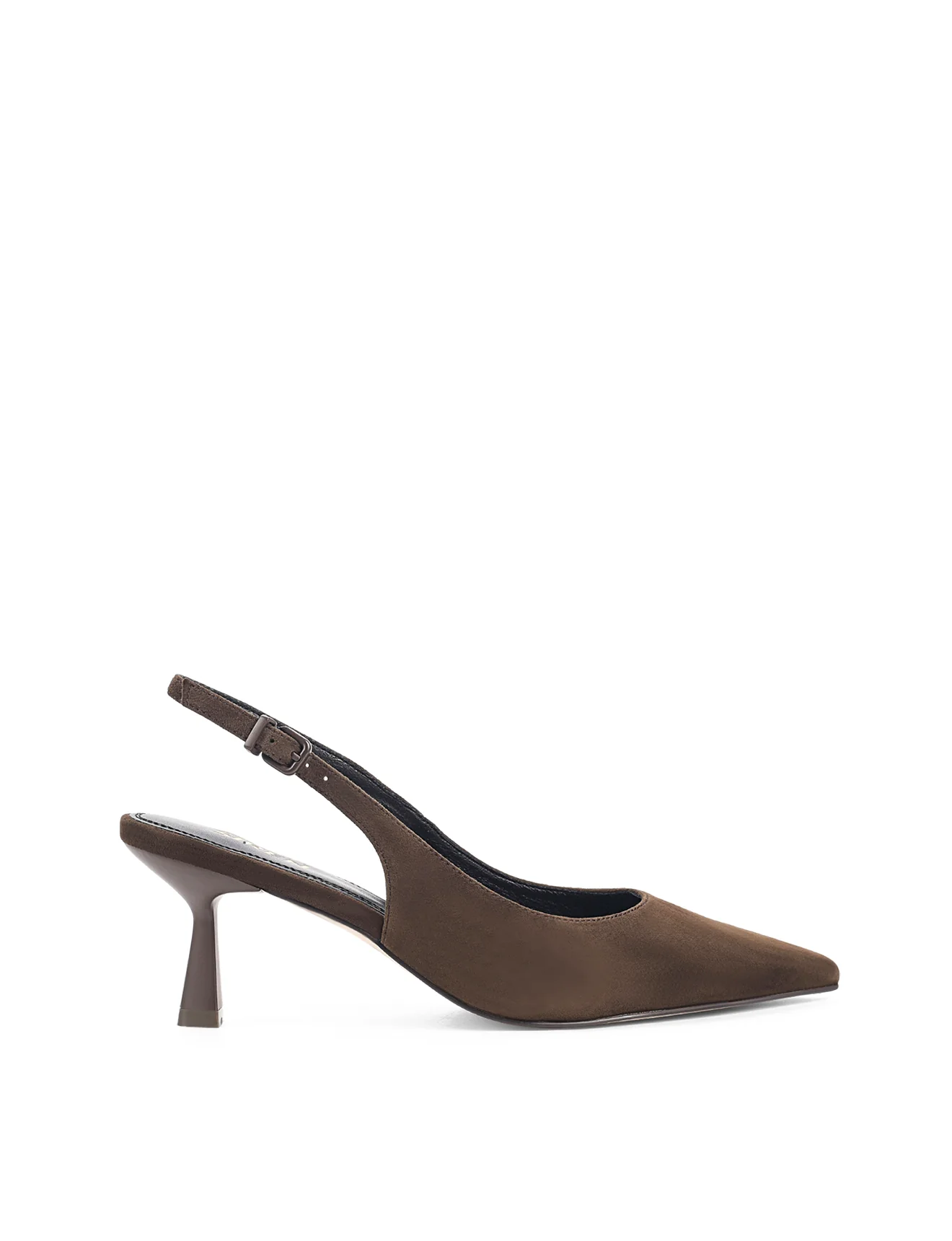 Daphne Slingback Heels - Chocolate Brown Suede