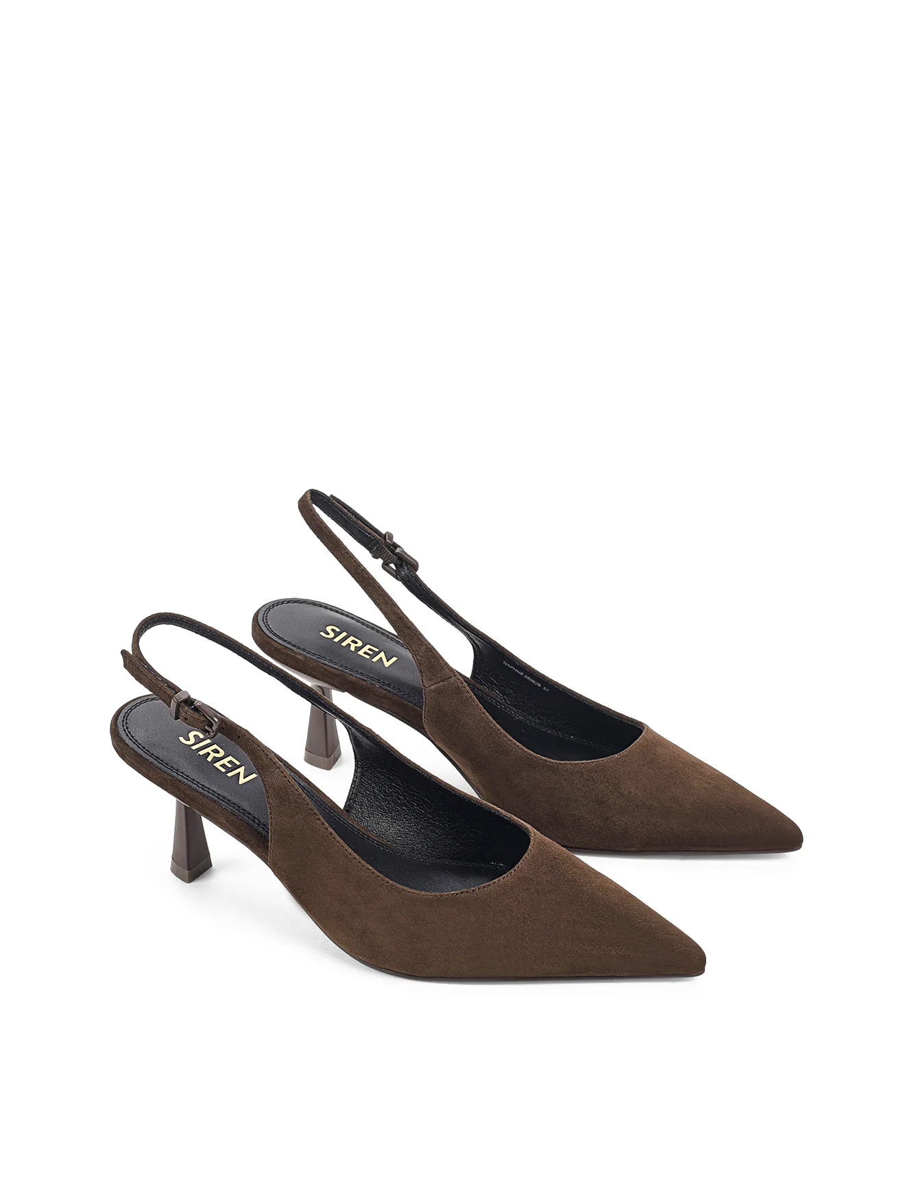 Daphne Slingback Heels - Chocolate Brown Suede - Image 3