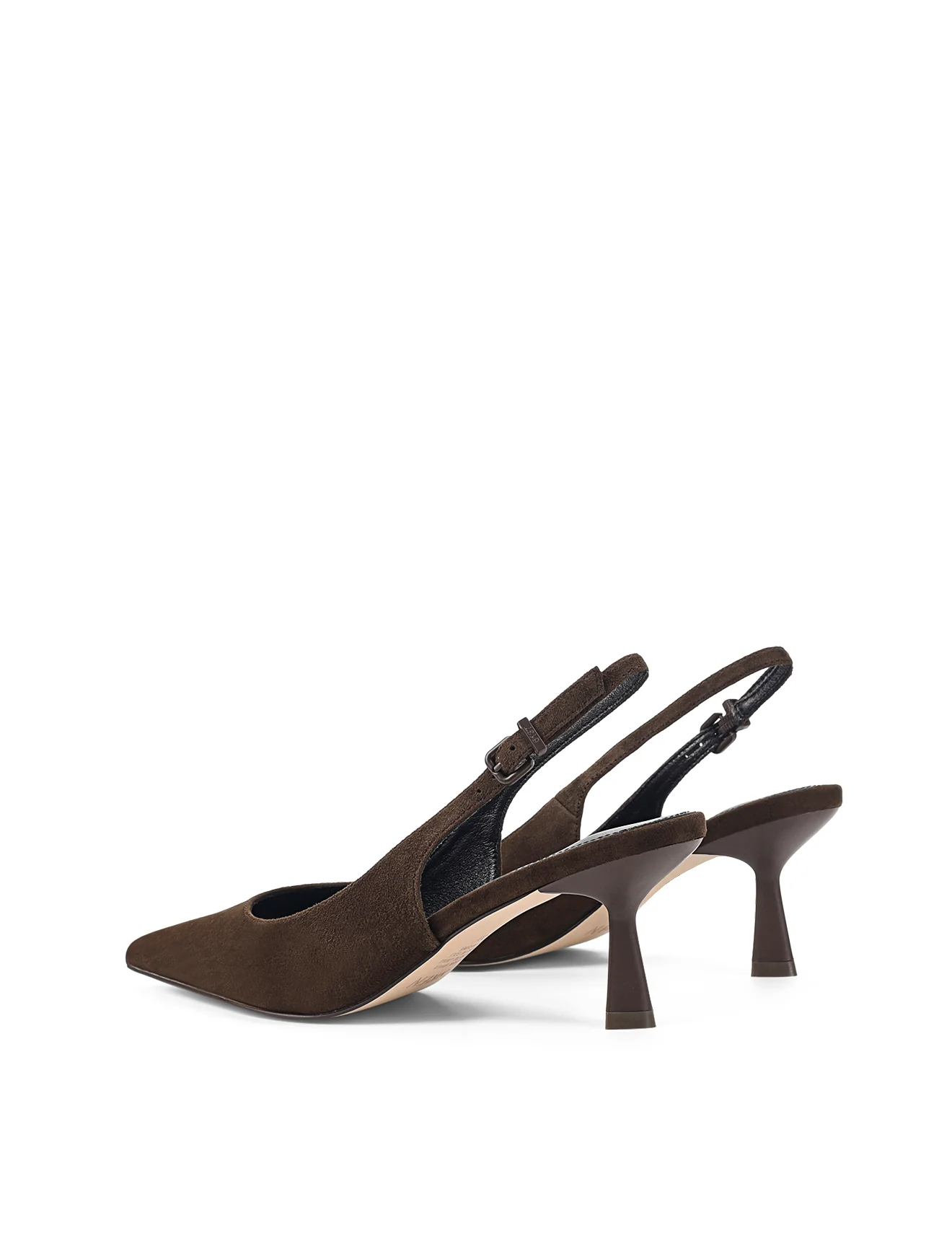 Daphne Slingback Heels - Chocolate Brown Suede - Image 4