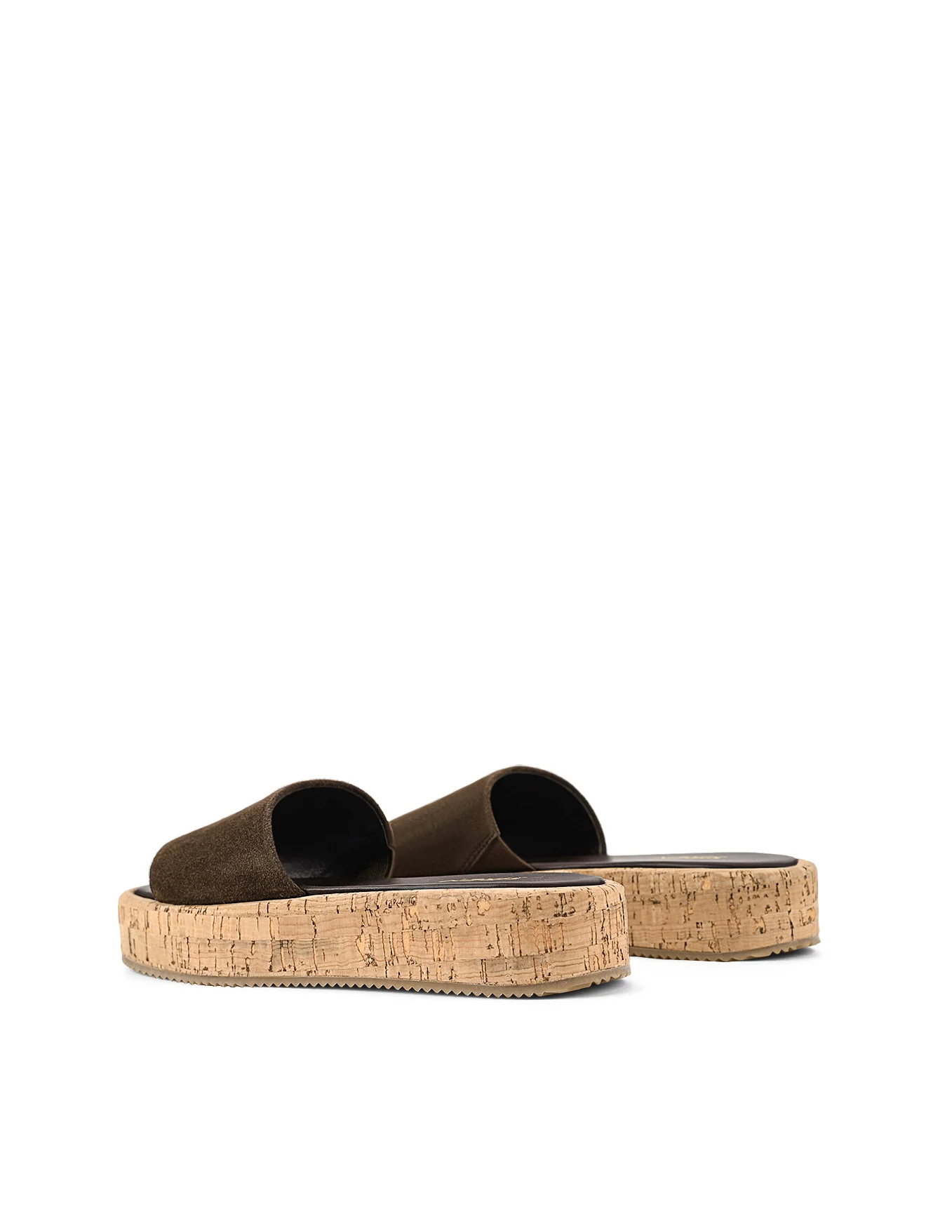 Detroit Flatform Slides - Chocolate Brown Suede & Cork - Image 5