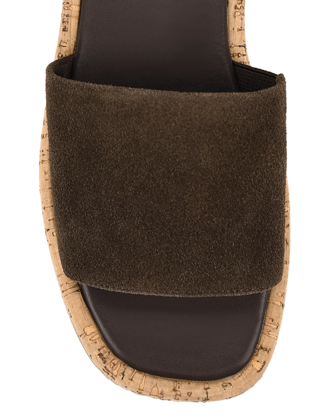 Detroit Flatform Slides - Chocolate Brown Suede & Cork - Image 7