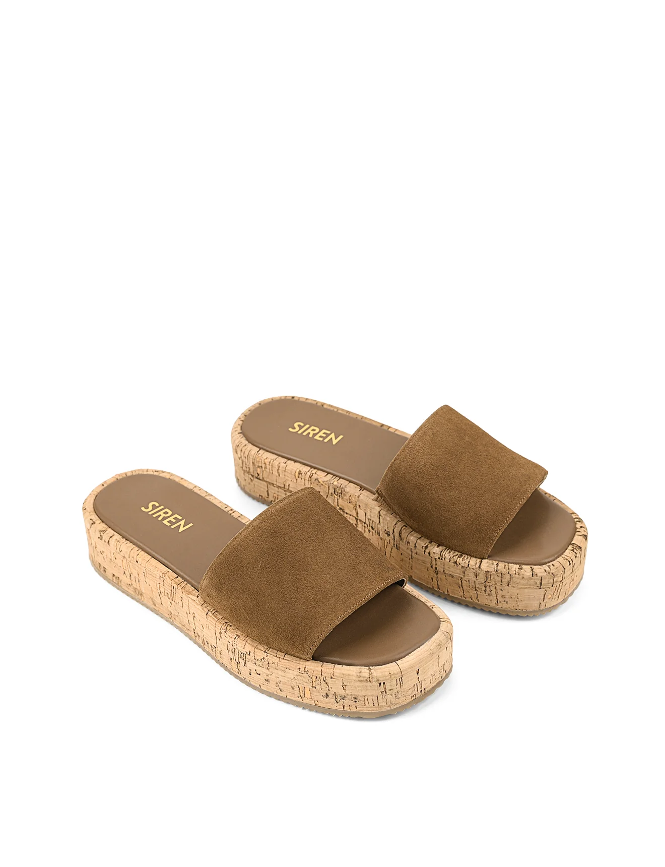 Detroit Flatform Slides - Tobacco Brown Suede & Cork - Image 3