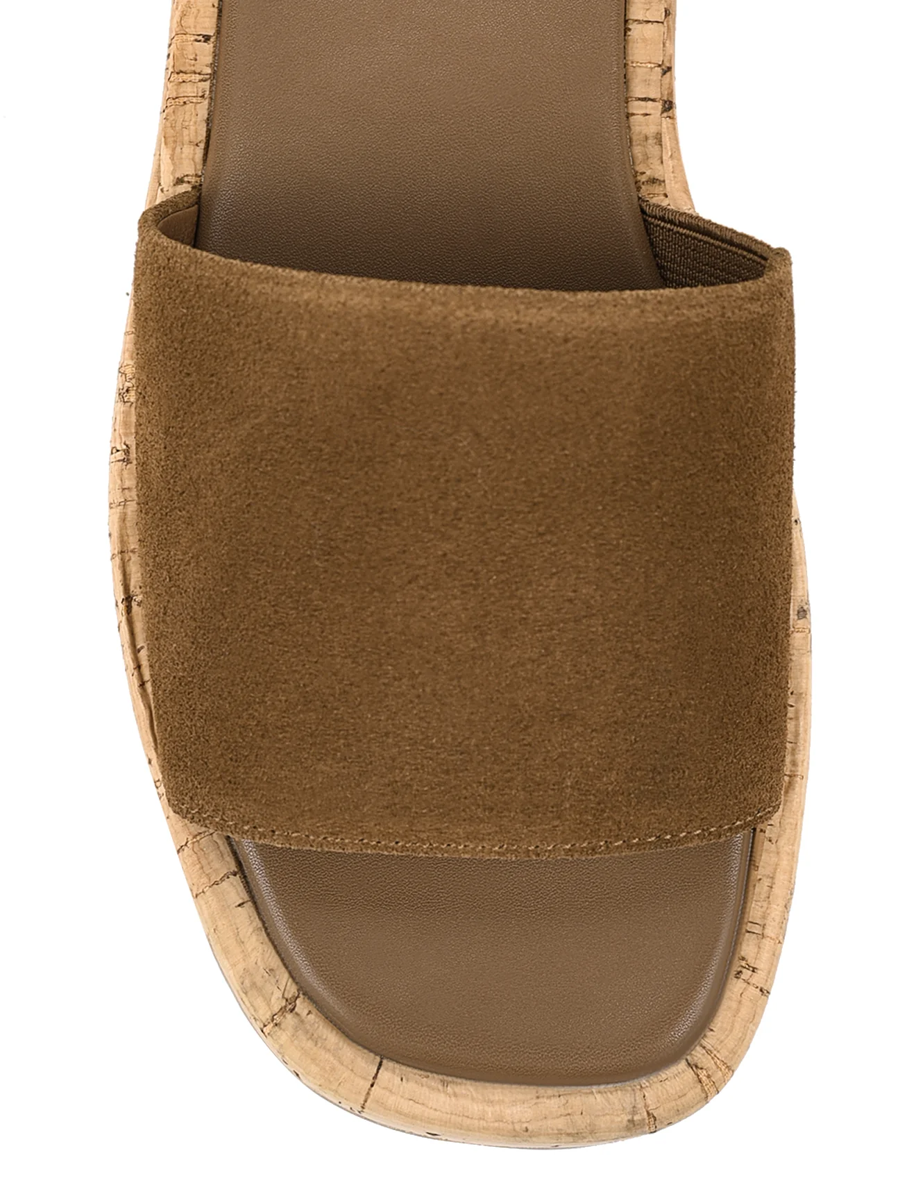Detroit Flatform Slides - Tobacco Brown Suede & Cork - Image 5
