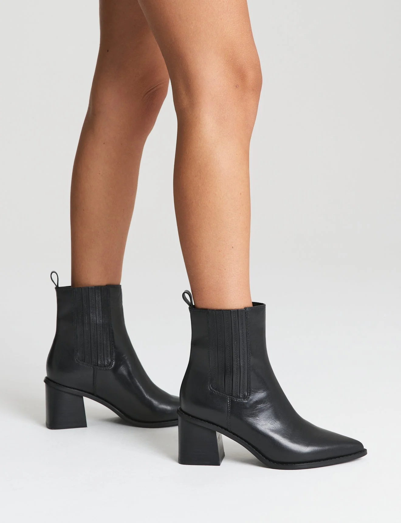 Dorothy Ankle Boots - Black Leather - Image 2