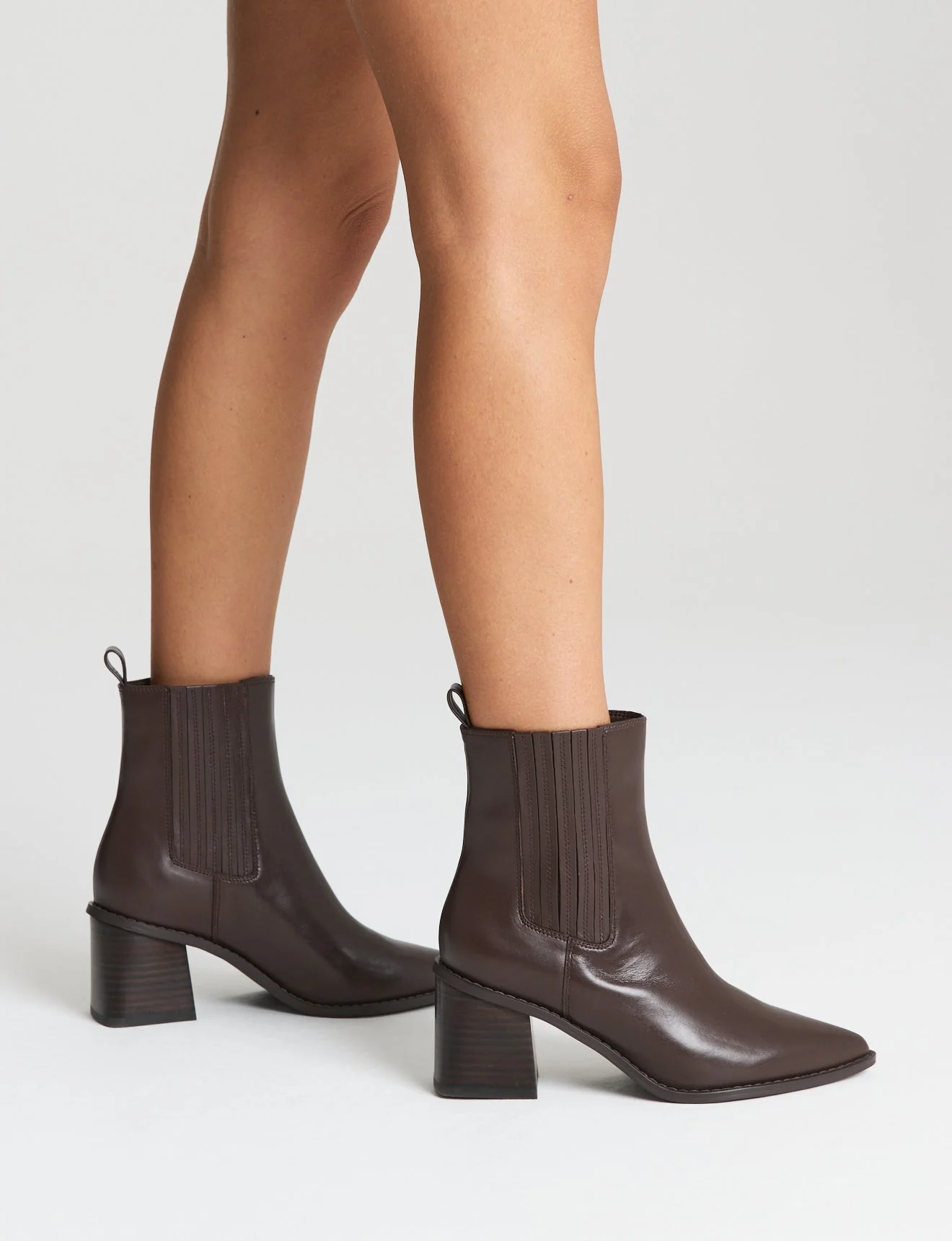 Dorothy Ankle Boots - Chocolate Brown Leather - Image 2