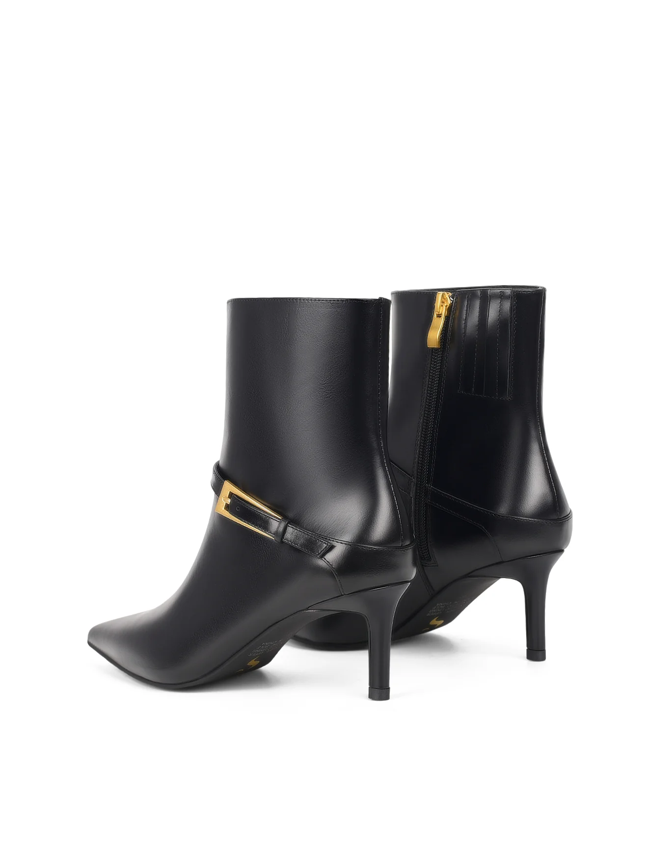 Drew Stiletto Ankle Boots - Black High Shine Leather - Image 4