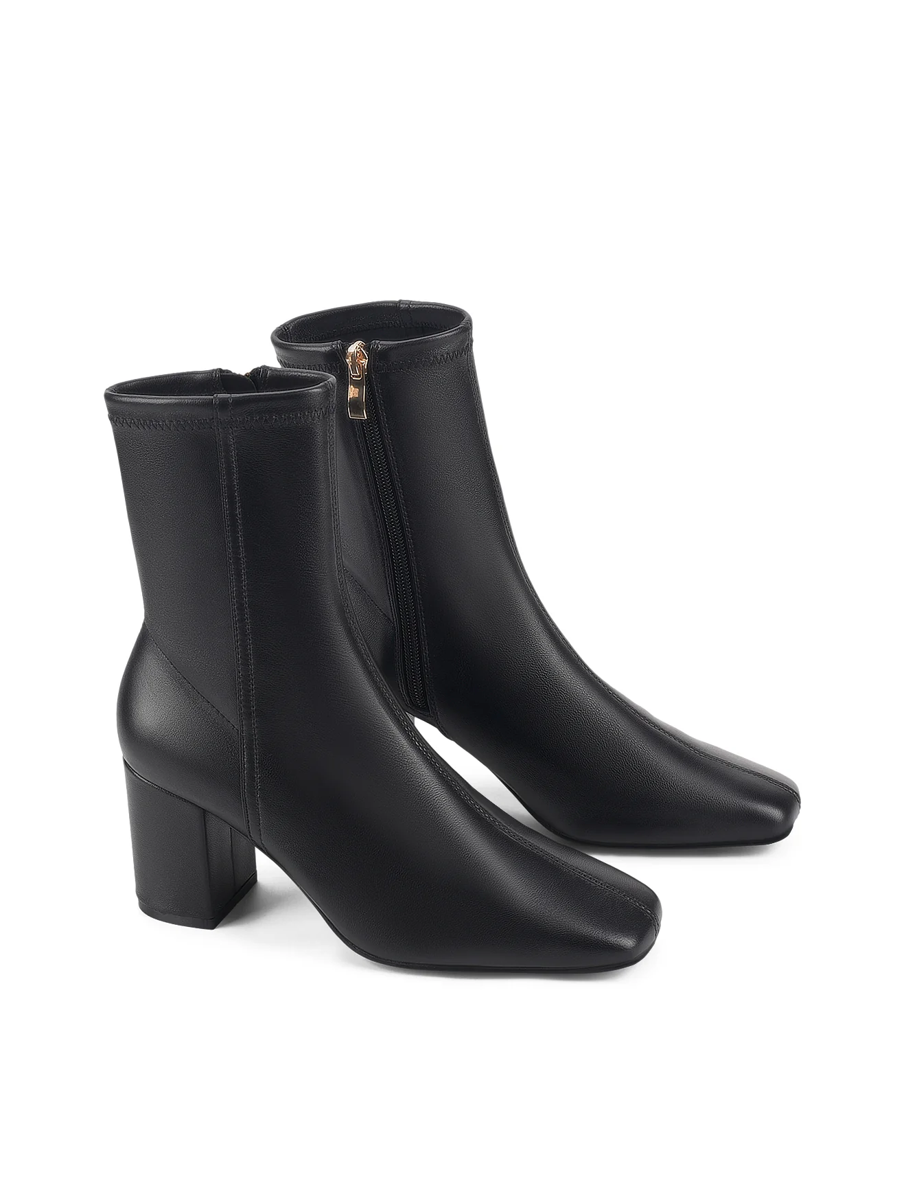 Emily Ankle Boots - Black Stretch Leather - Image 3