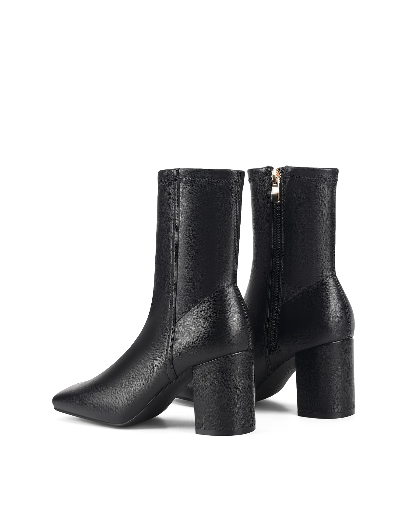 Emily Ankle Boots - Black Stretch Leather - Image 4