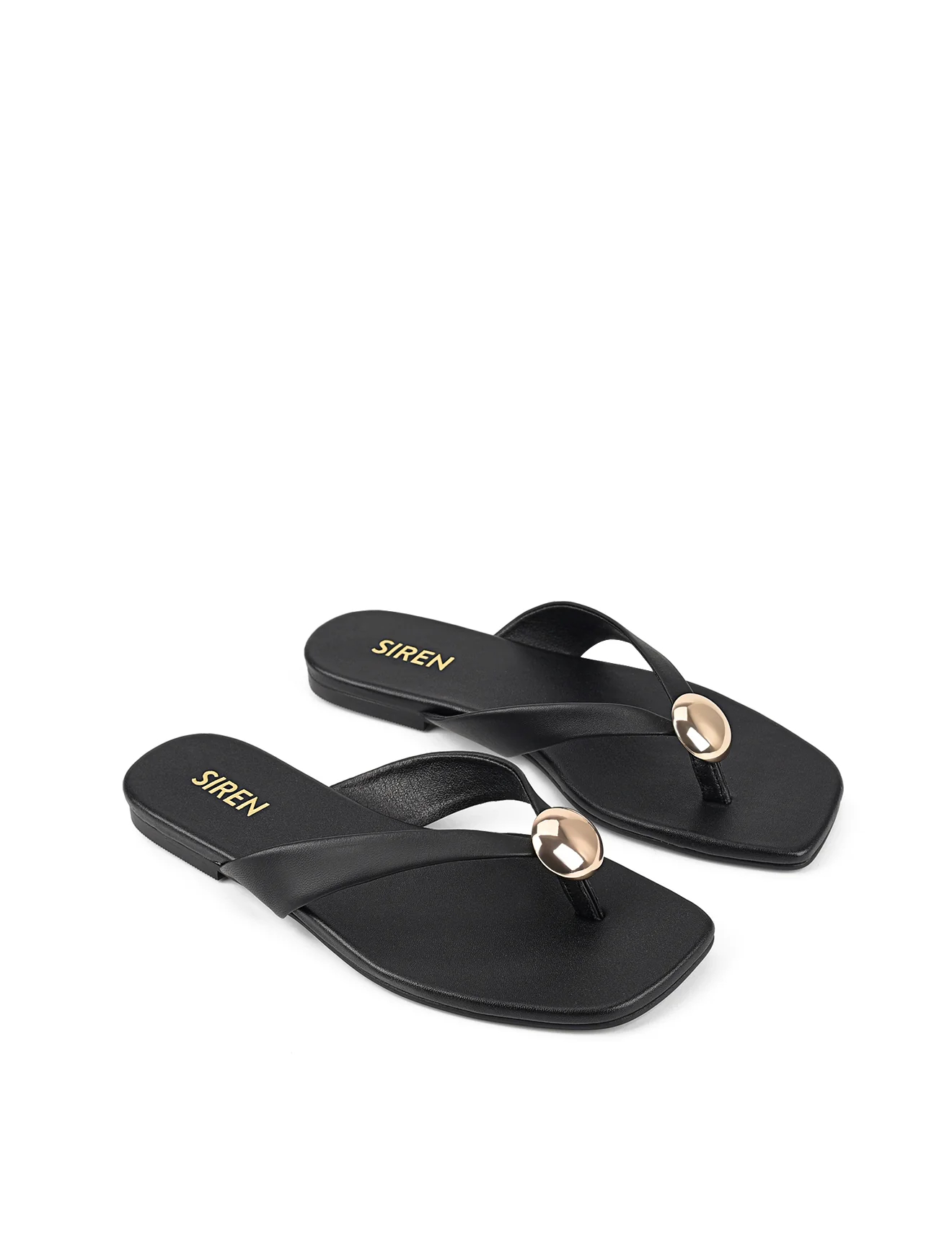 Evie Strappy Flat Sandals - Black Leather - Image 4