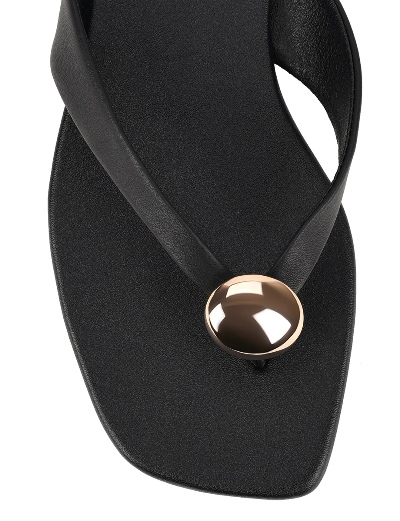 Evie Strappy Flat Sandals - Black Leather - Image 7