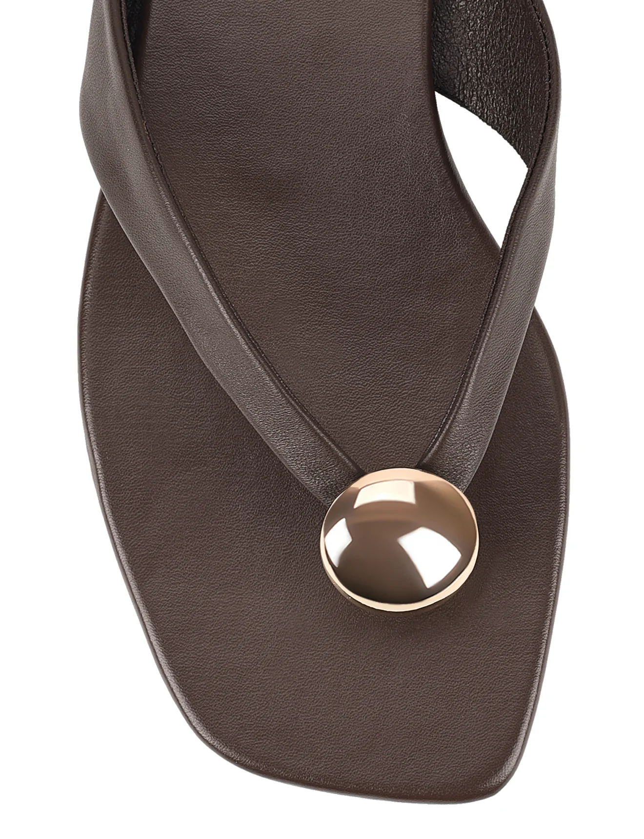 Evie Strappy Flat Sandals - Chocolate Brown Leather - Image 4