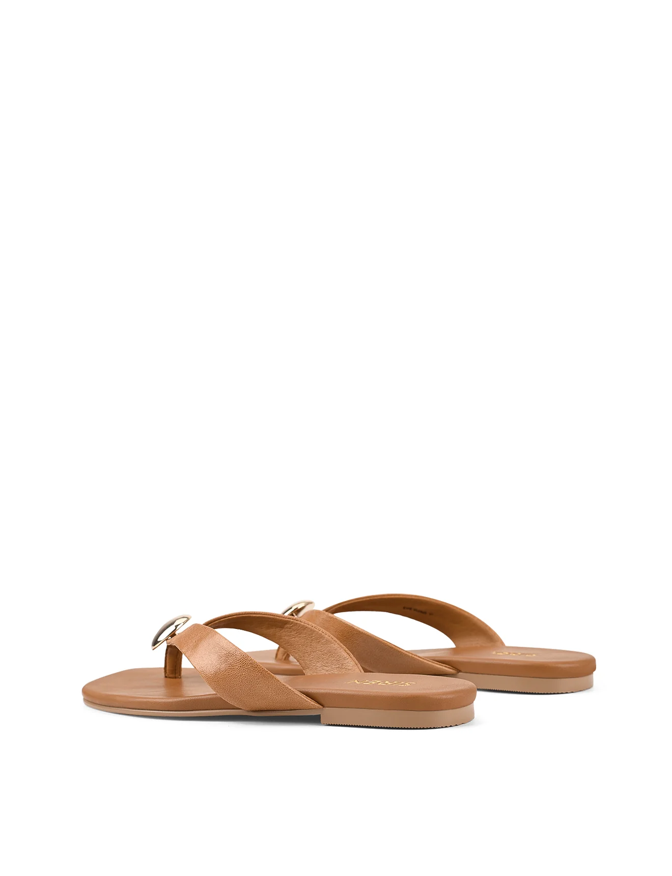 Evie Strappy Flat Sandals - Tan Leather - Image 3