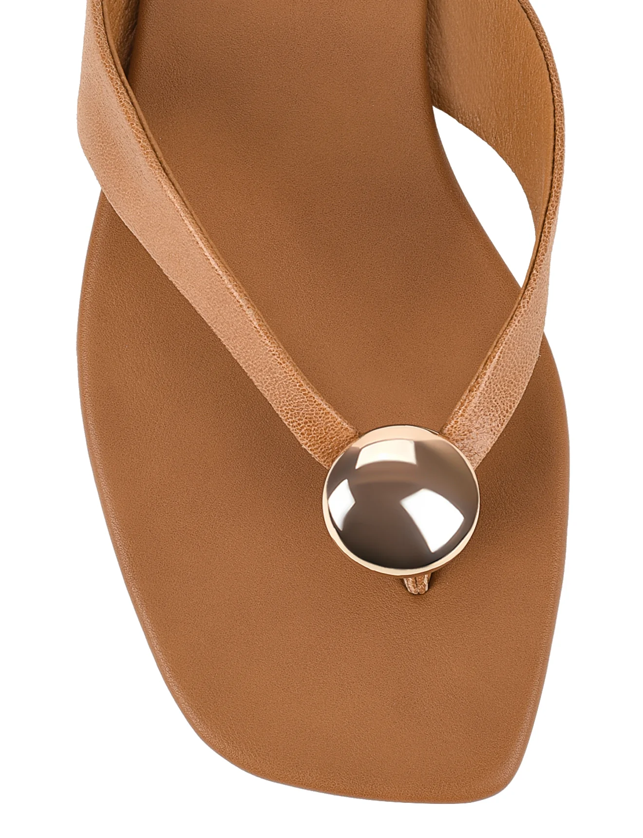 Evie Strappy Flat Sandals - Tan Leather - Image 4