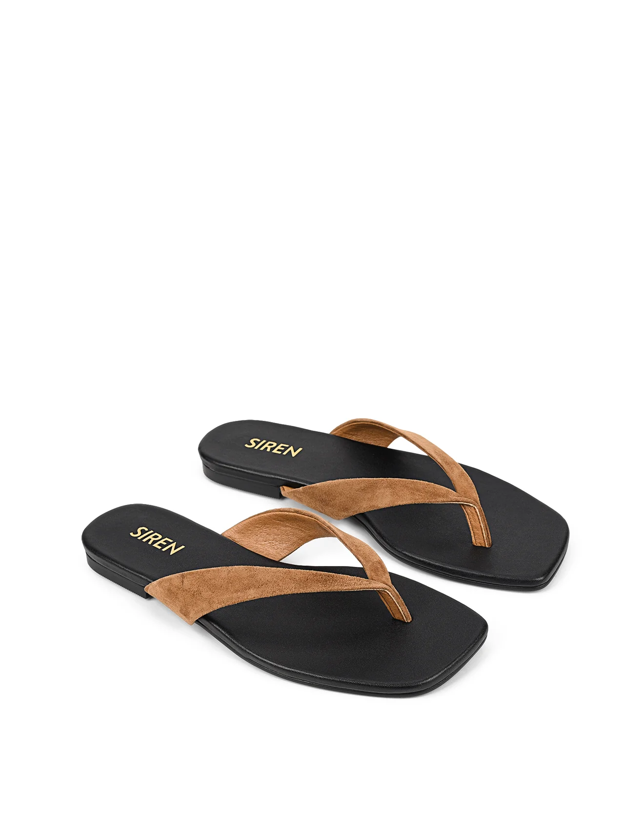 Evita Flat Thongs - Tobacco Brown Suede - Image 3