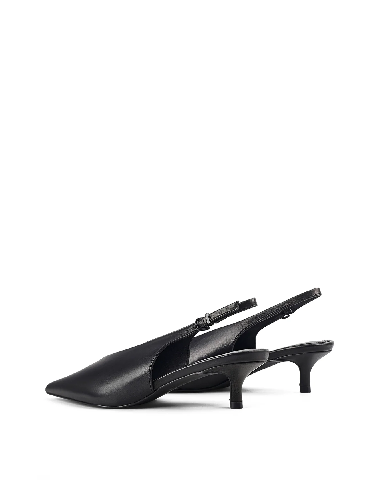 Fly Point Toe Slingbacks - Black Leather - Image 4