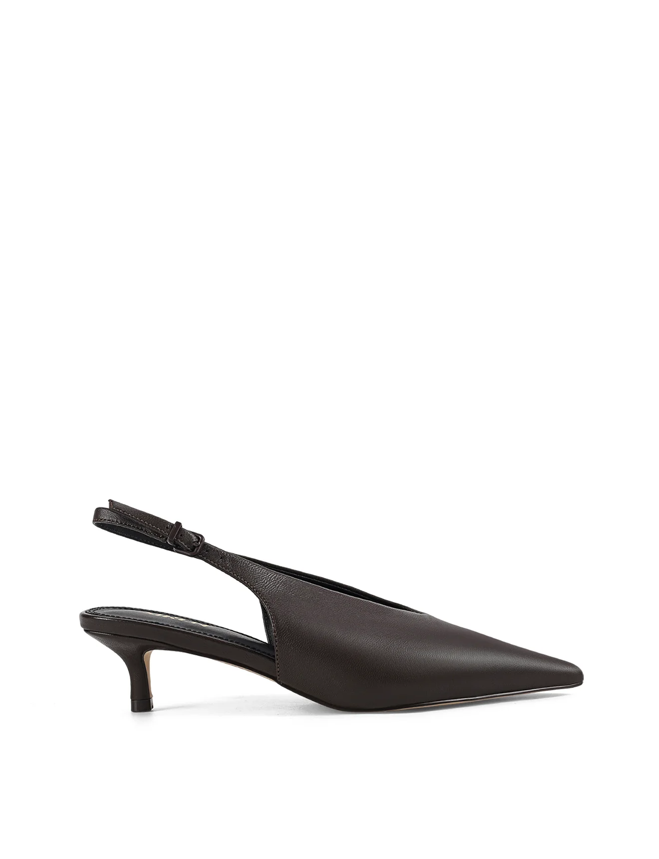 Fly Point Toe Slingbacks - Chocolate Brown Leather