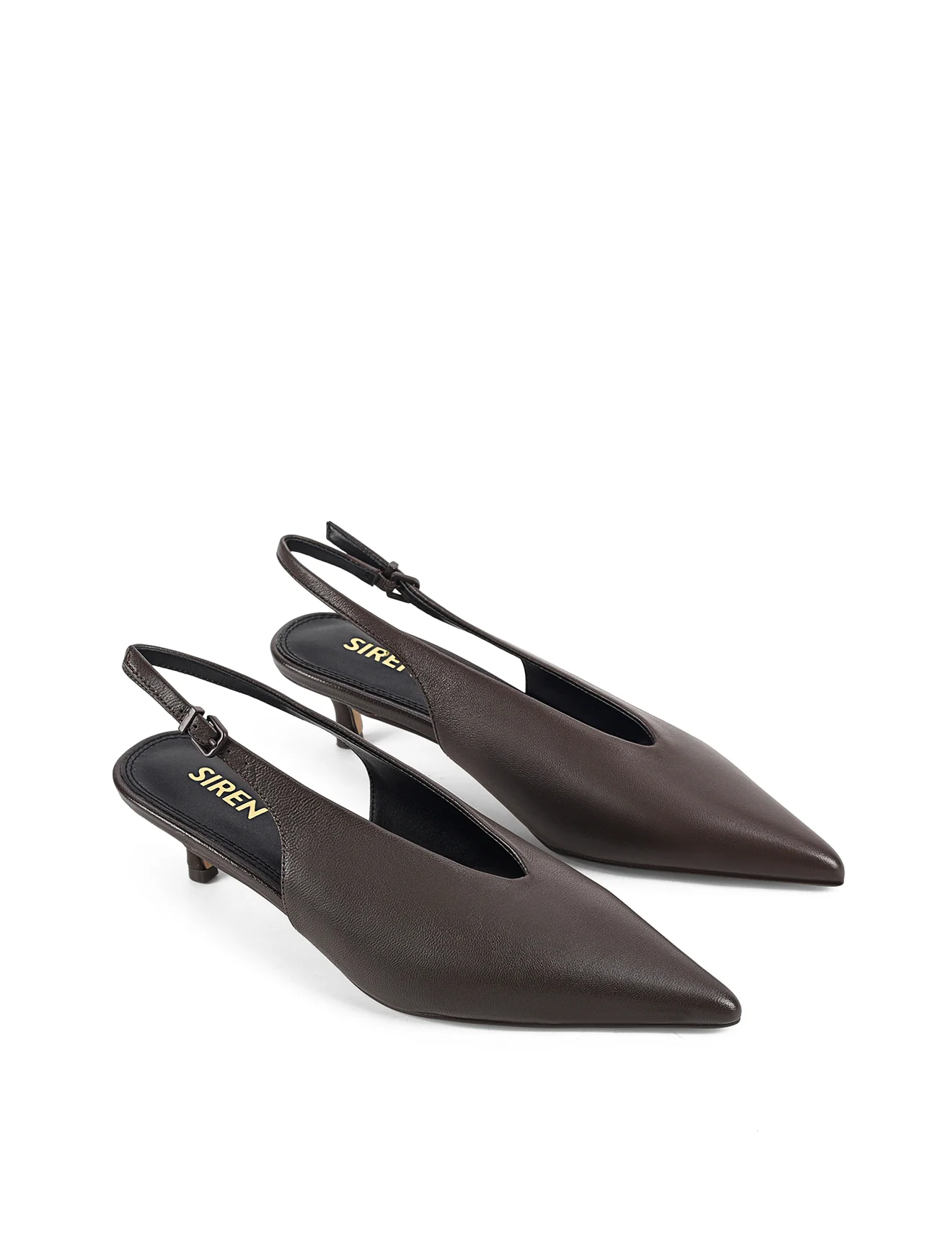 Fly Point Toe Slingbacks - Chocolate Brown Leather - Image 3