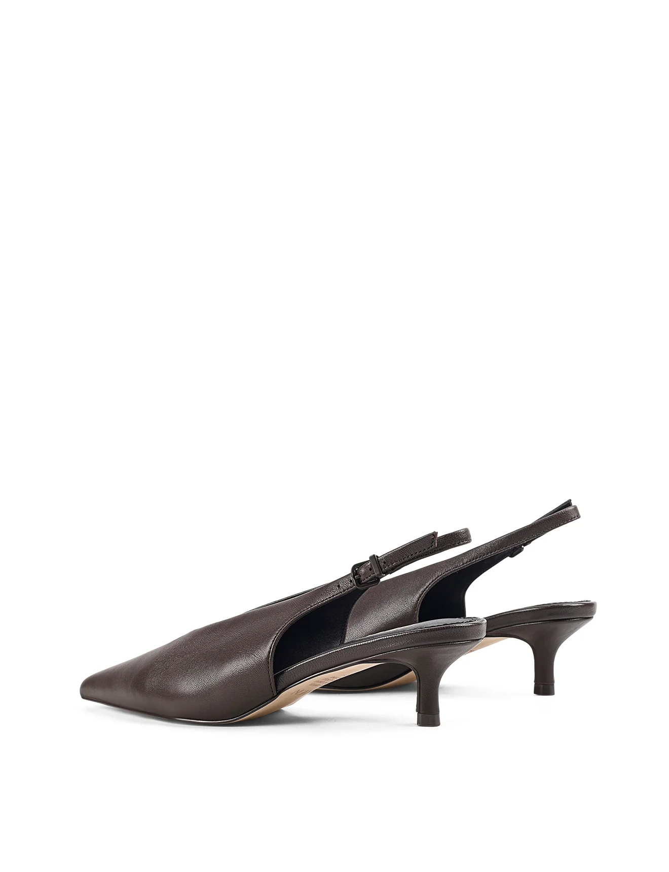 Fly Point Toe Slingbacks - Chocolate Brown Leather - Image 4