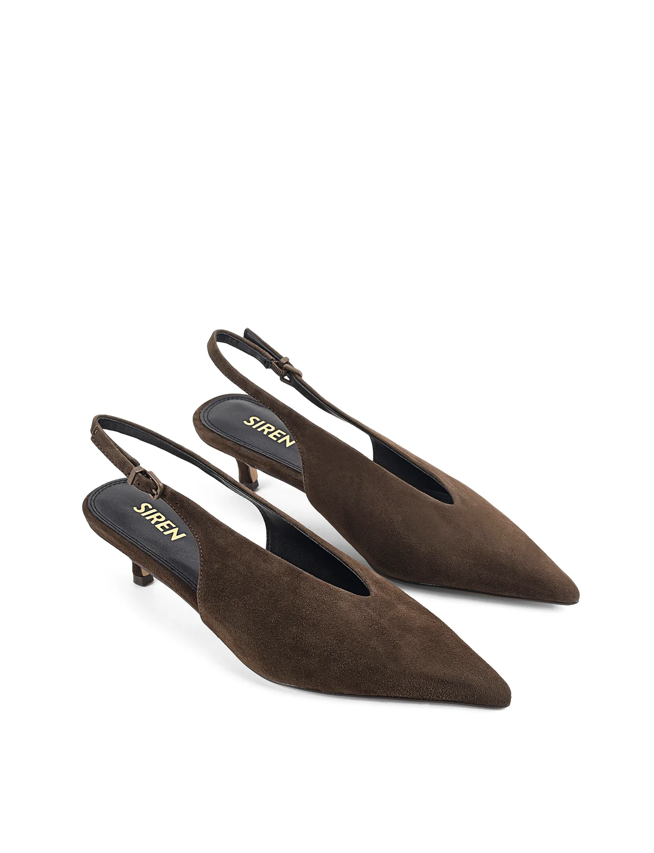 Fly Point Toe Slingbacks - Chocolate Brown Suede - Image 3