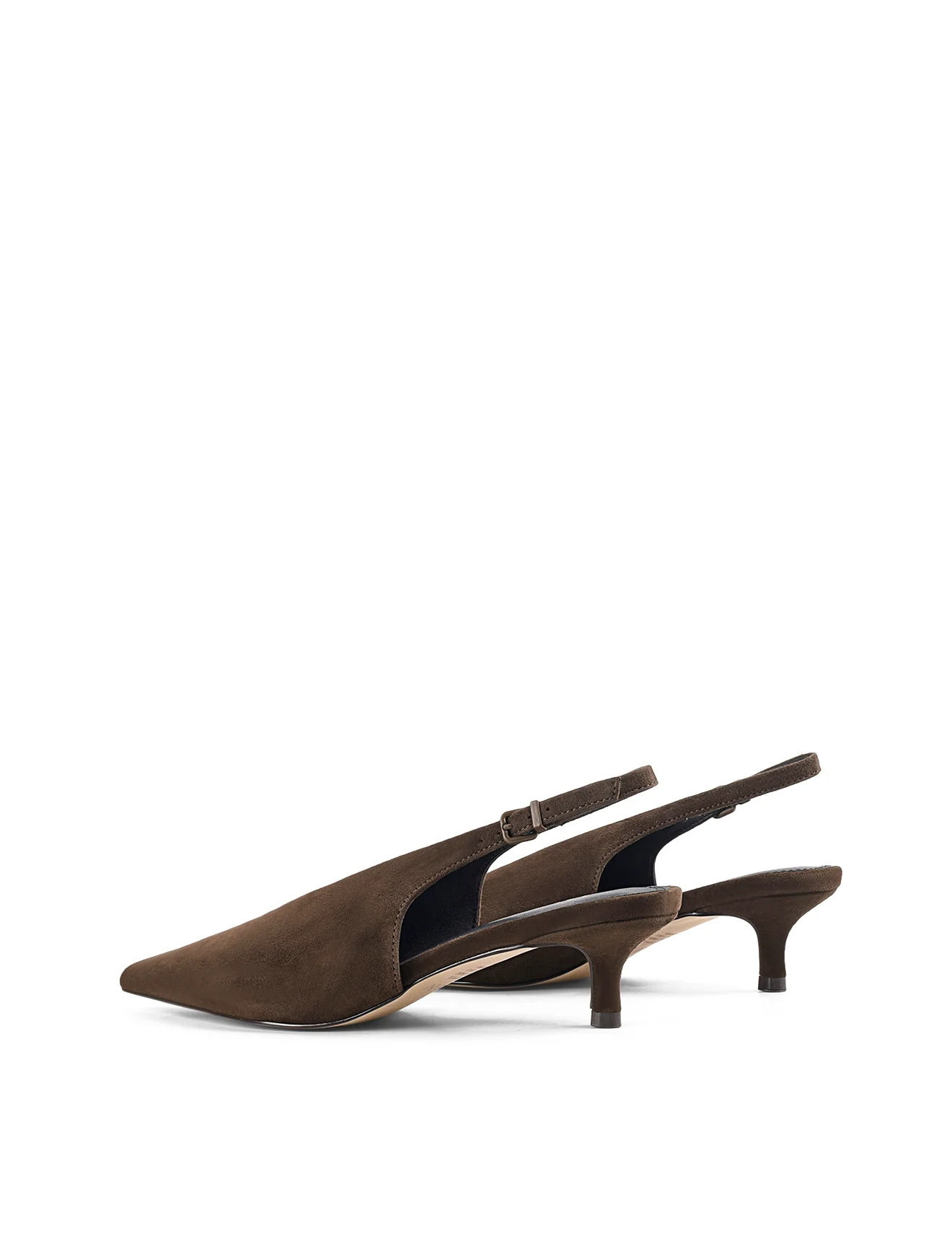 Fly Point Toe Slingbacks - Chocolate Brown Suede - Image 4