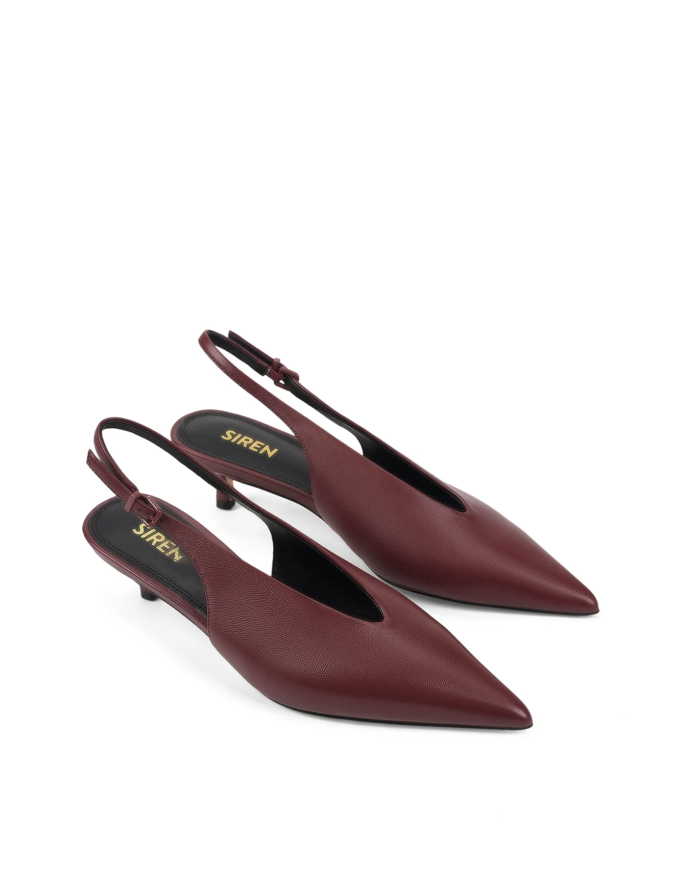 Fly Point Toe Slingbacks - Wine Leather - Image 3